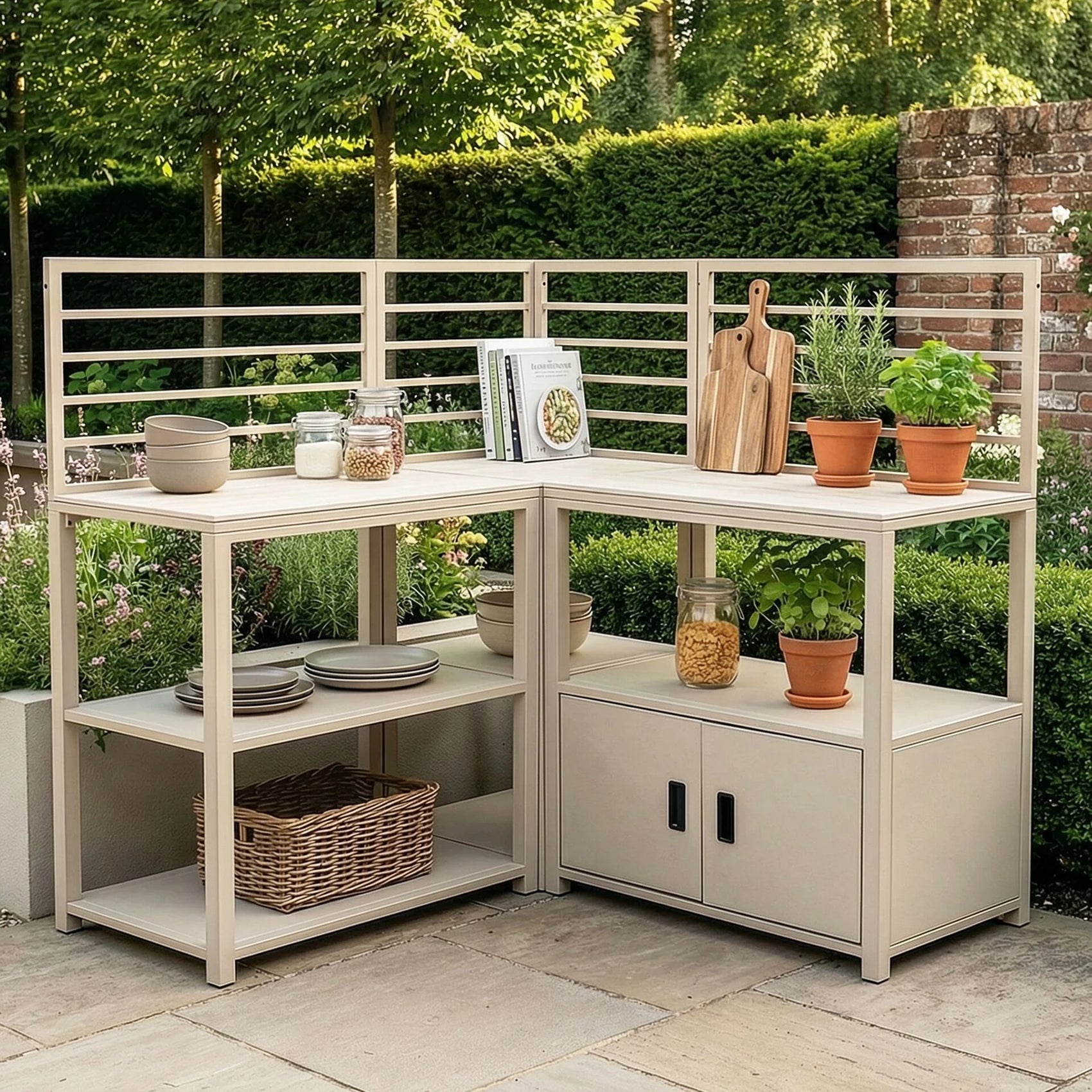 Sicily 3pc Outdoor Kitchen with Sintered Top - Latte