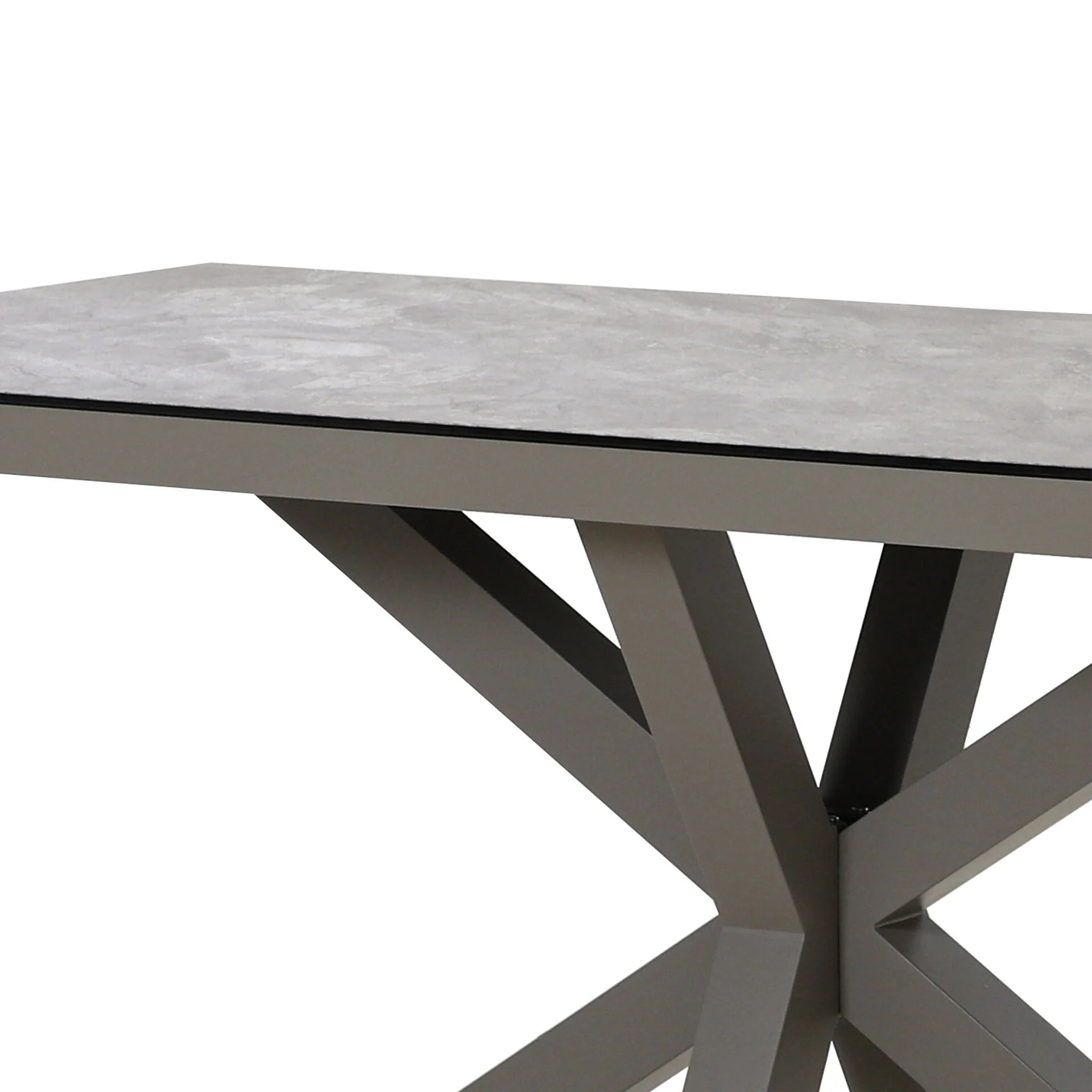 Monaco 6 Seater Low Bar Table - Cool Linen