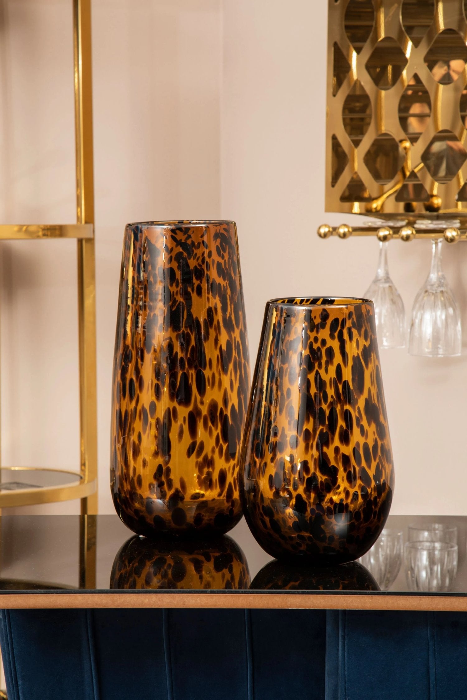 Mosaic Large Tortoiseshell Effect Glass Vase