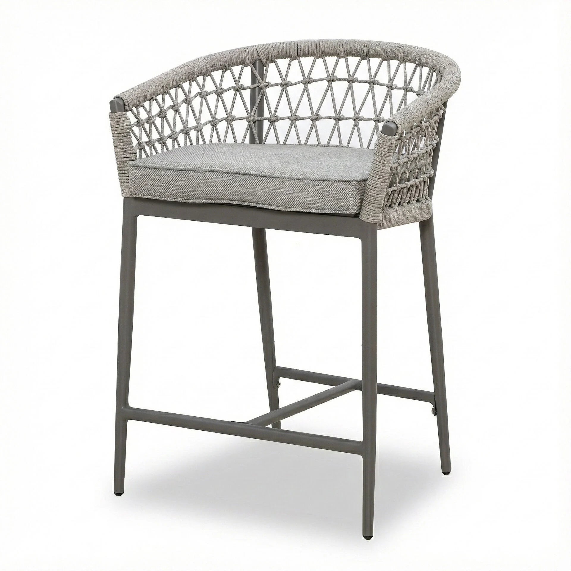Monaco 6 Seater Low Bar Table - Cool Linen