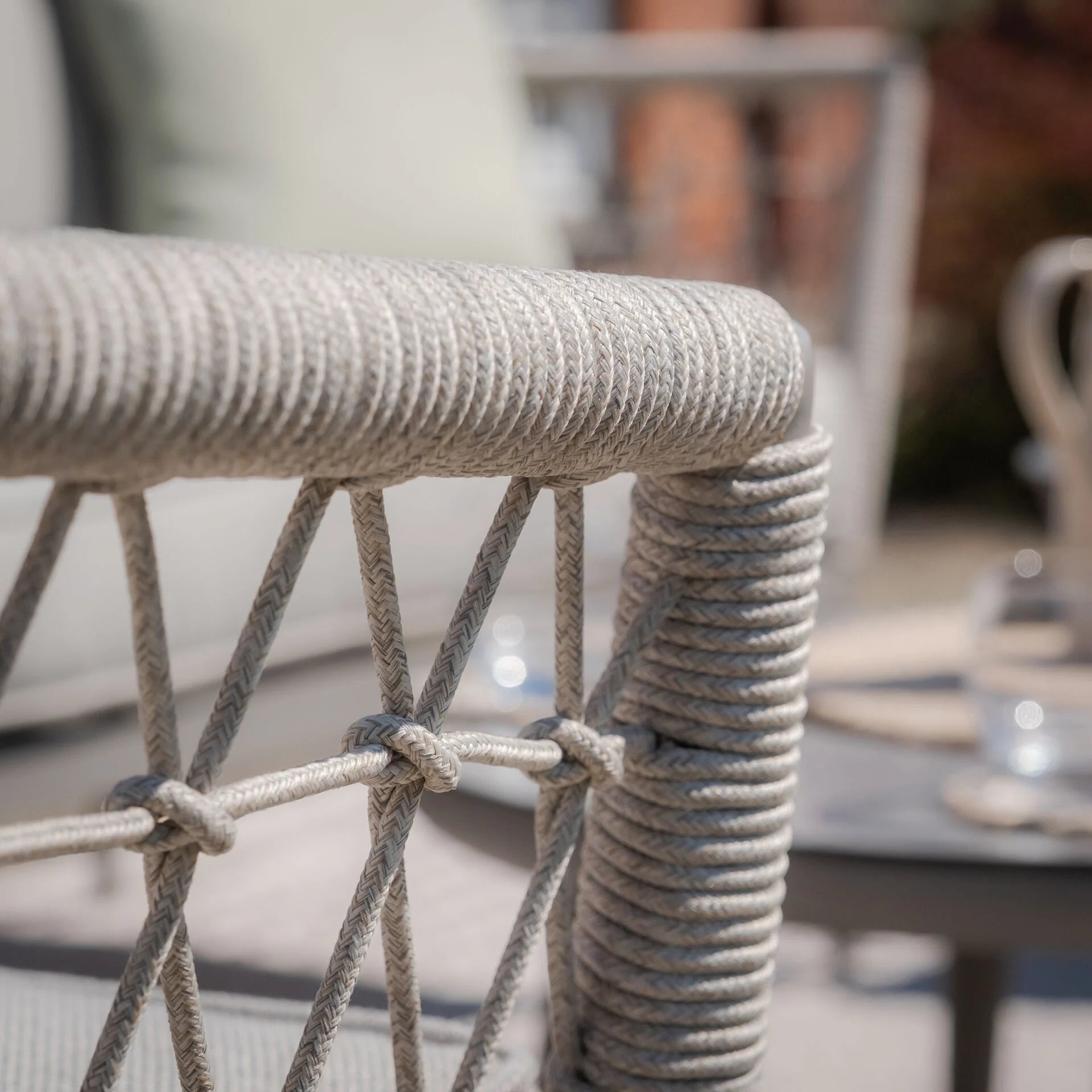 Monaco Square Corner Dining Set with Rising Table - Cool Linen