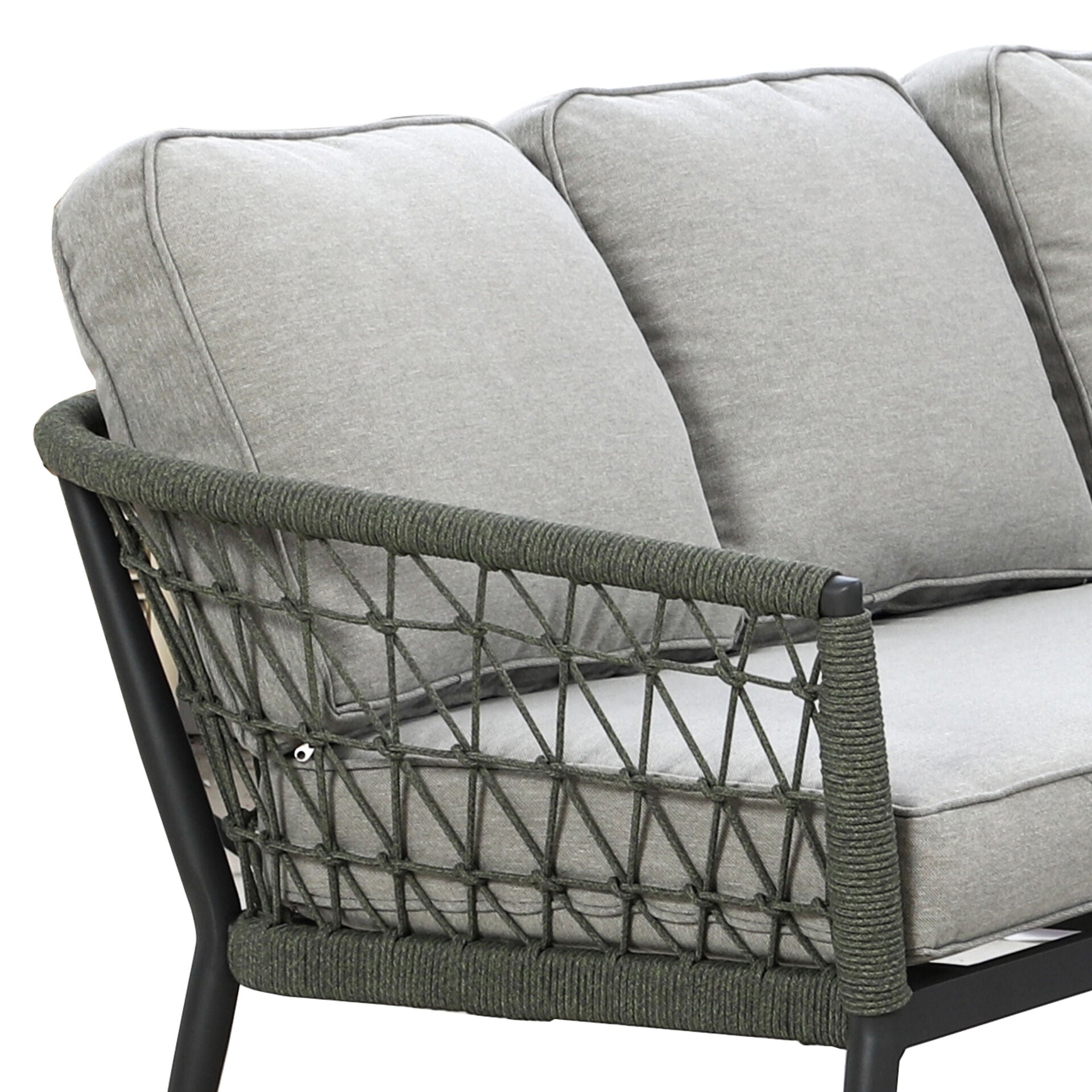 Monaco Square Corner Dining Set with Rising Table - Ivy Green