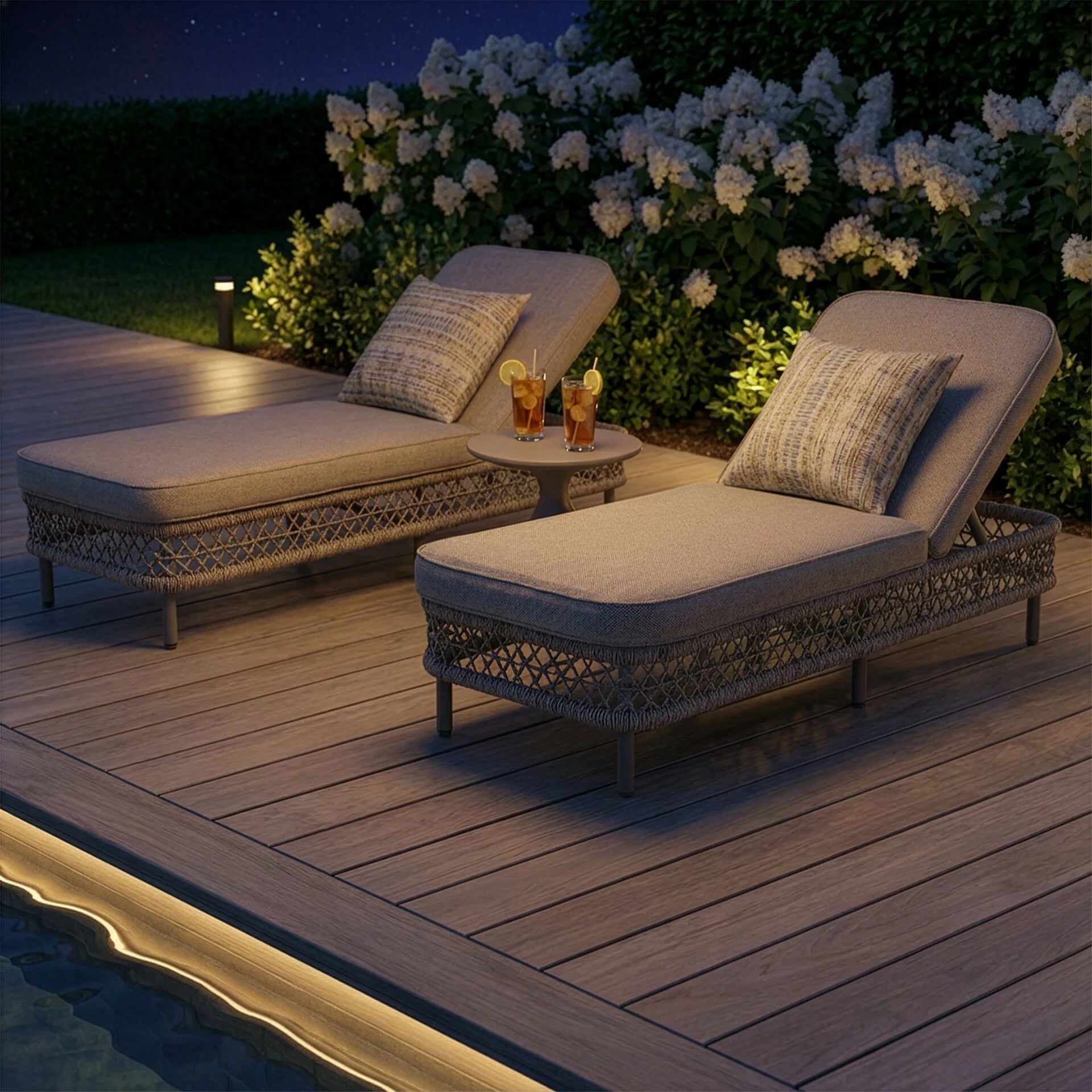 Monaco 3Pc Sunlounger Set - Cool Linen