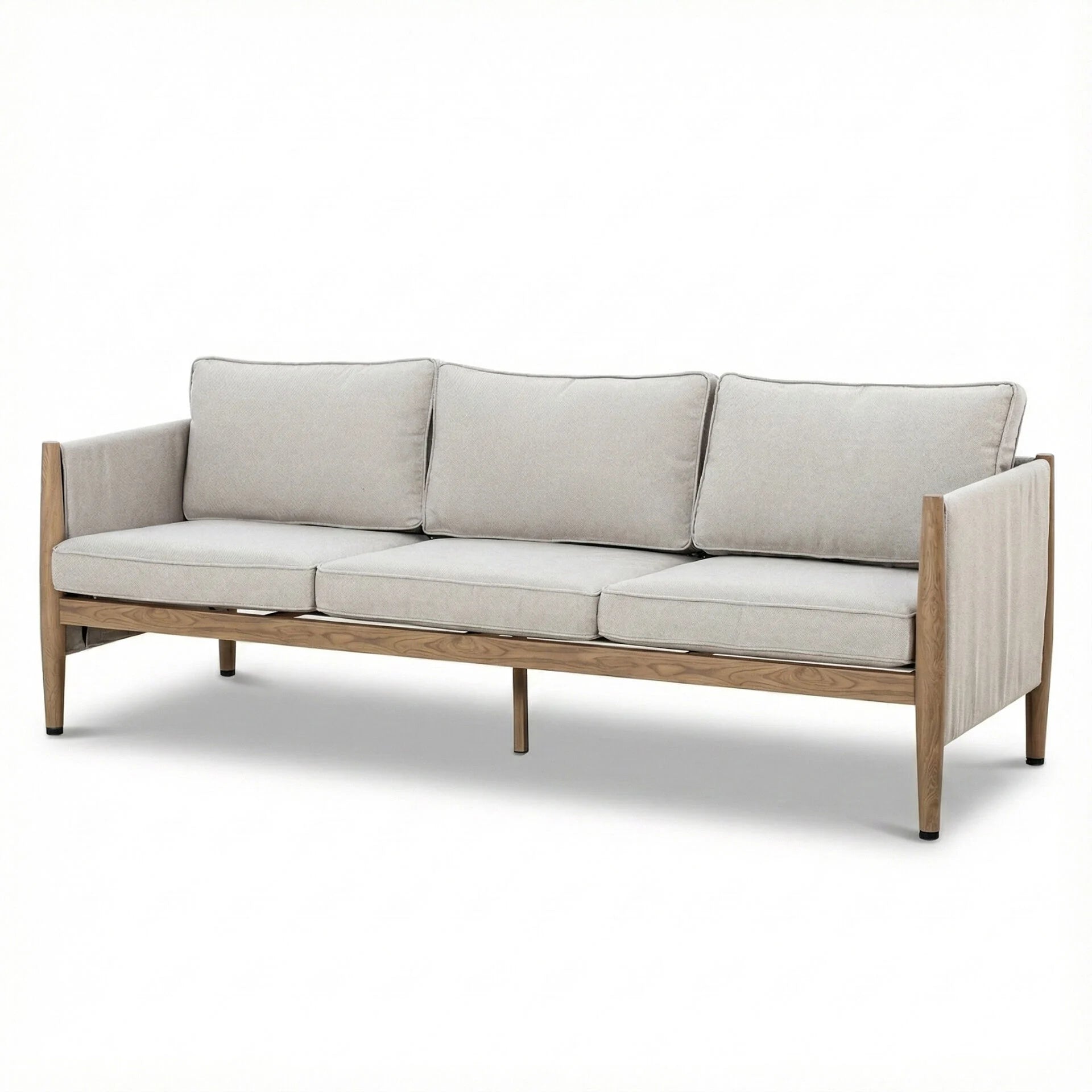 Burford 3 Seater Sofa Dining Set with Rising Table - with Seasonsure Cushions - Almond