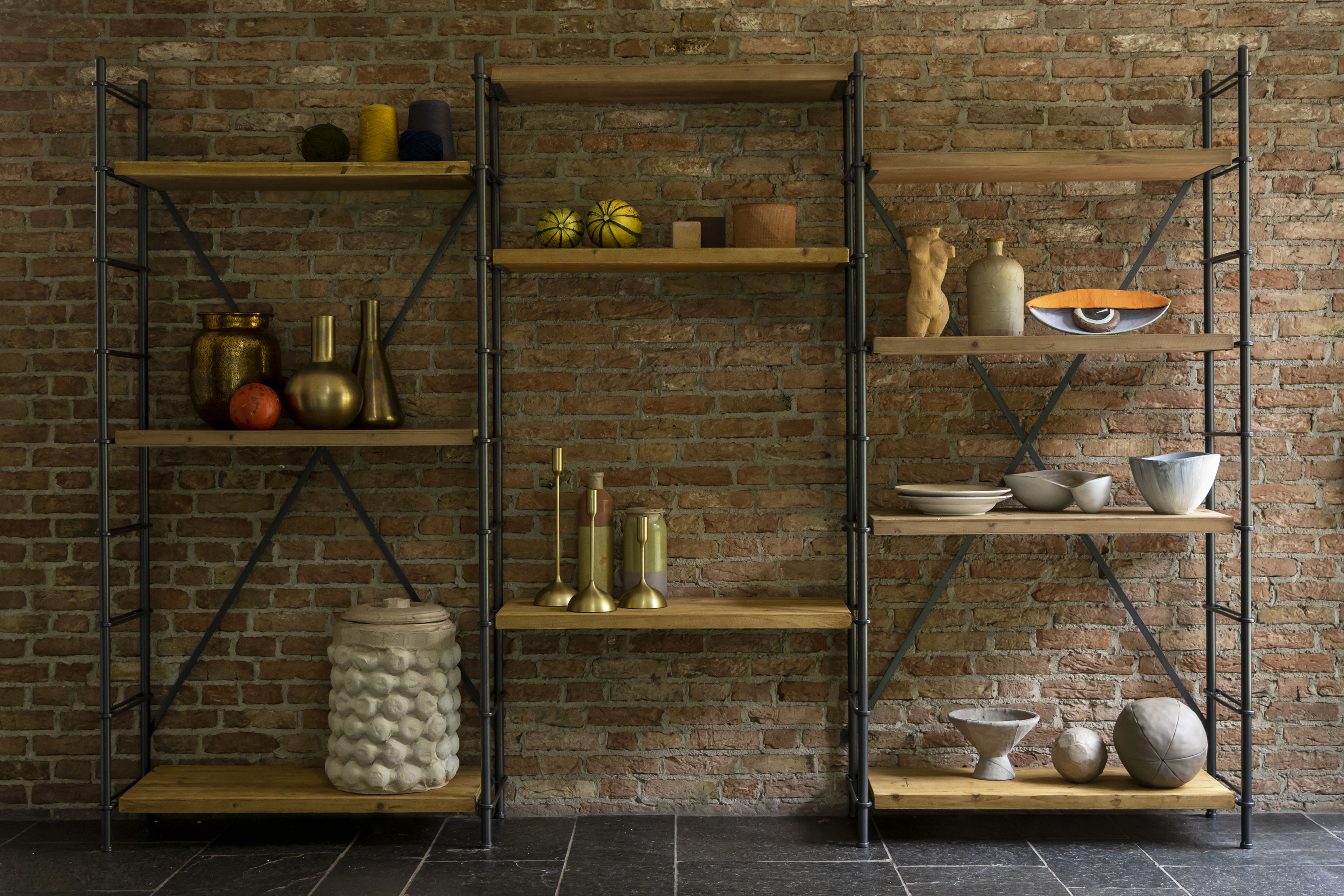 Dutchbone Iron & Wood Shelf Display Unit