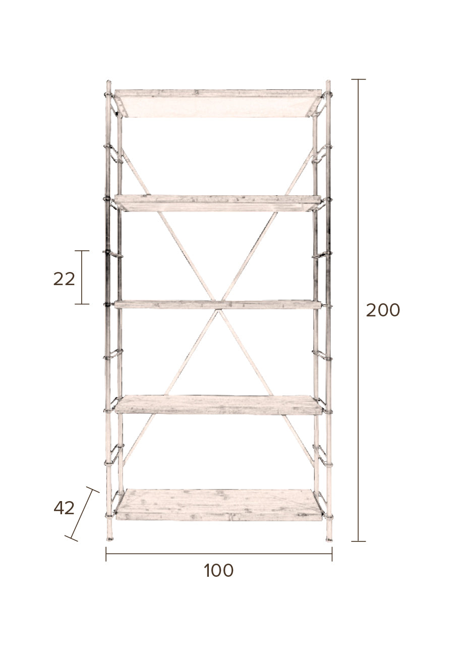 Dutchbone Iron & Wood Shelf Display Unit