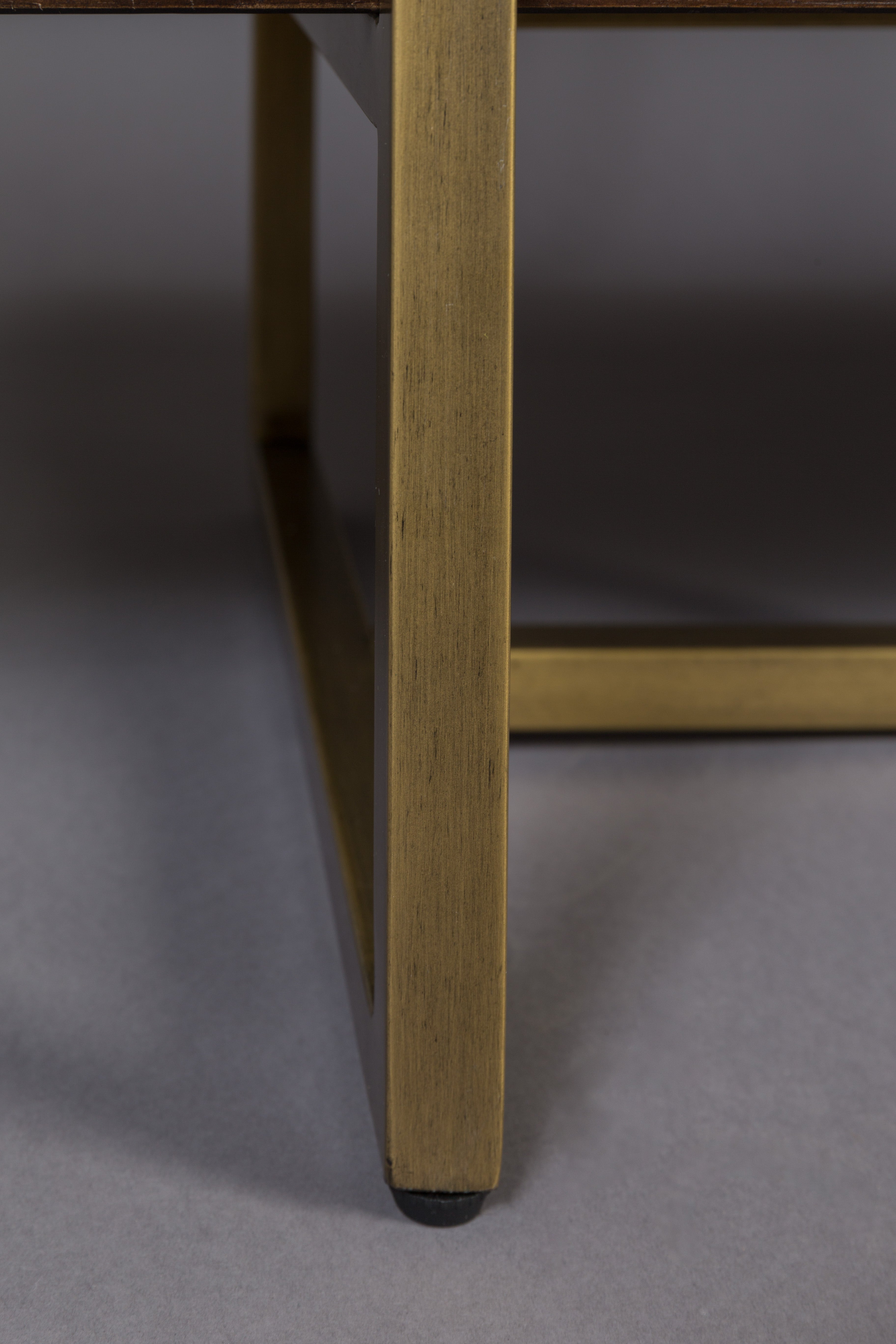 Dutchbone Class Herringbone Brown Oak Wood & Brass Display Unit