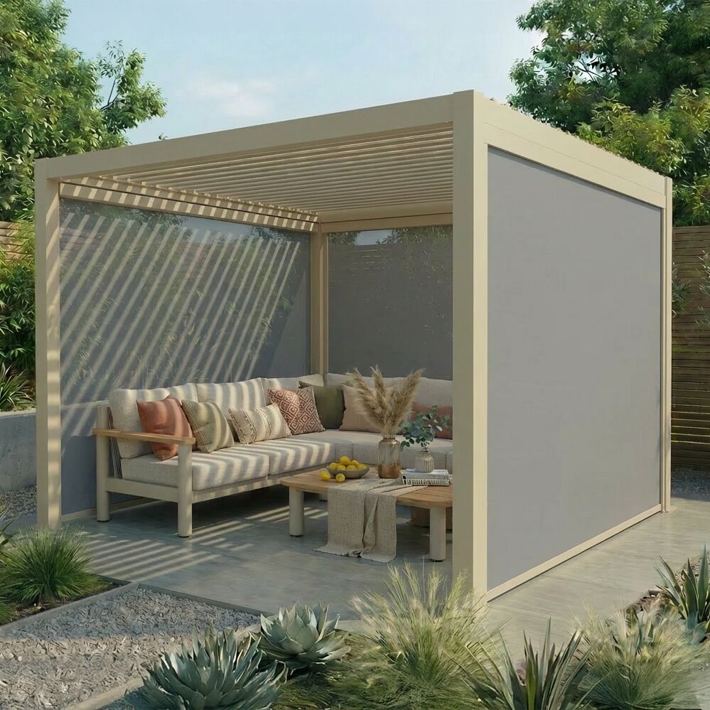 Jupiter Pergola Aluminium Rectangular 30x30 - Frame Only - Latte