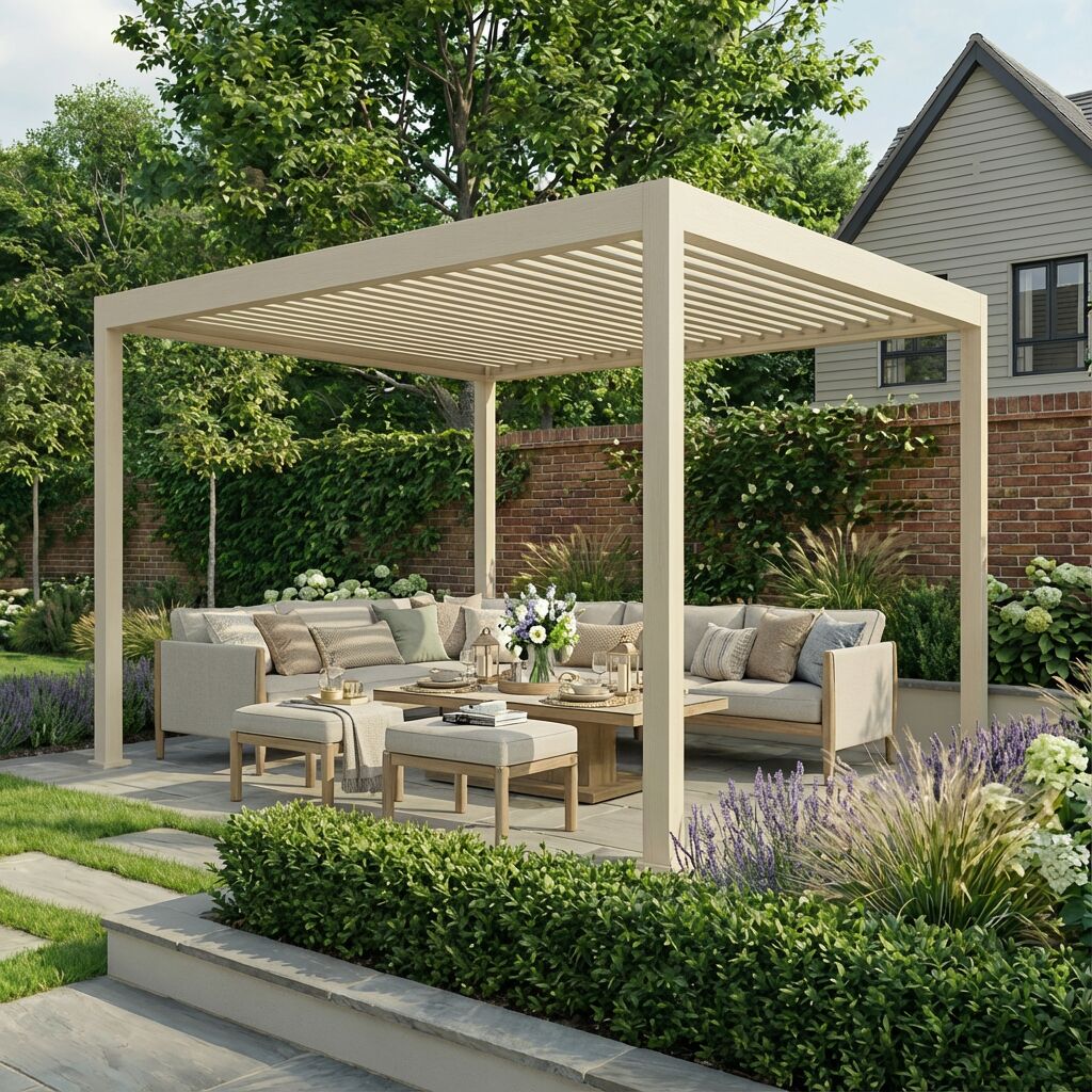 Jupiter Pergola Aluminium Rectangular 30x40 - Frame Only - Latte