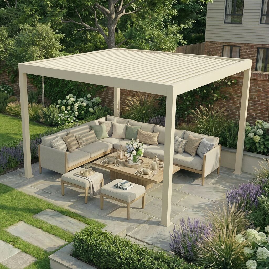 Jupiter Pergola Aluminium Rectangular 30x40 - Frame Only - Latte