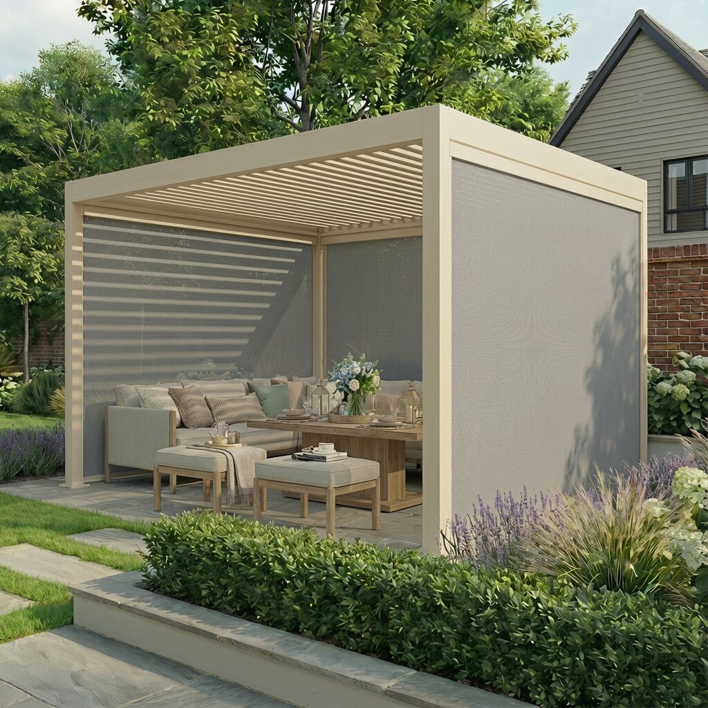Jupiter Pergola Aluminium Rectangular 30x40 - Frame Only - Latte