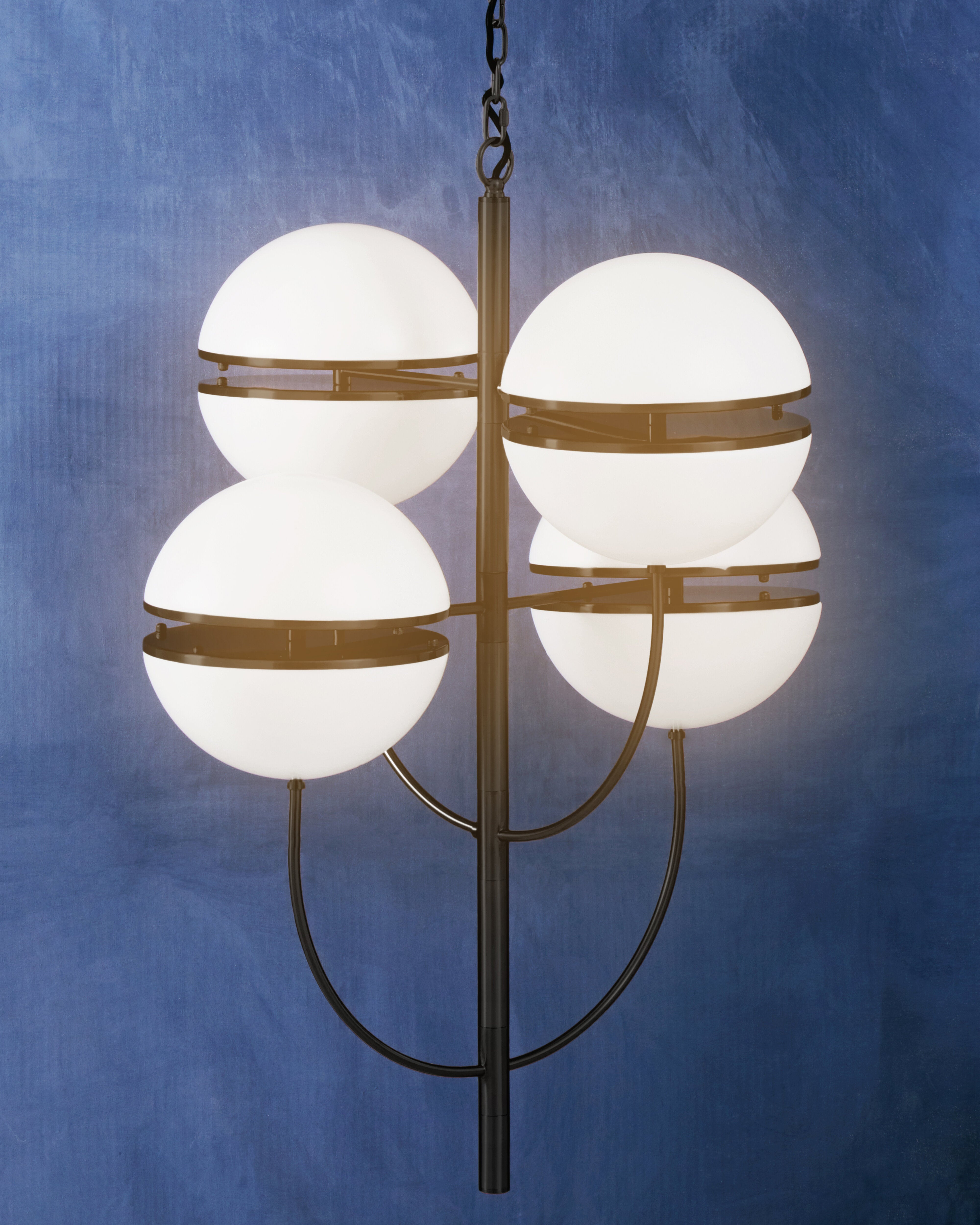 Abira Four Ball Black Pendant Light