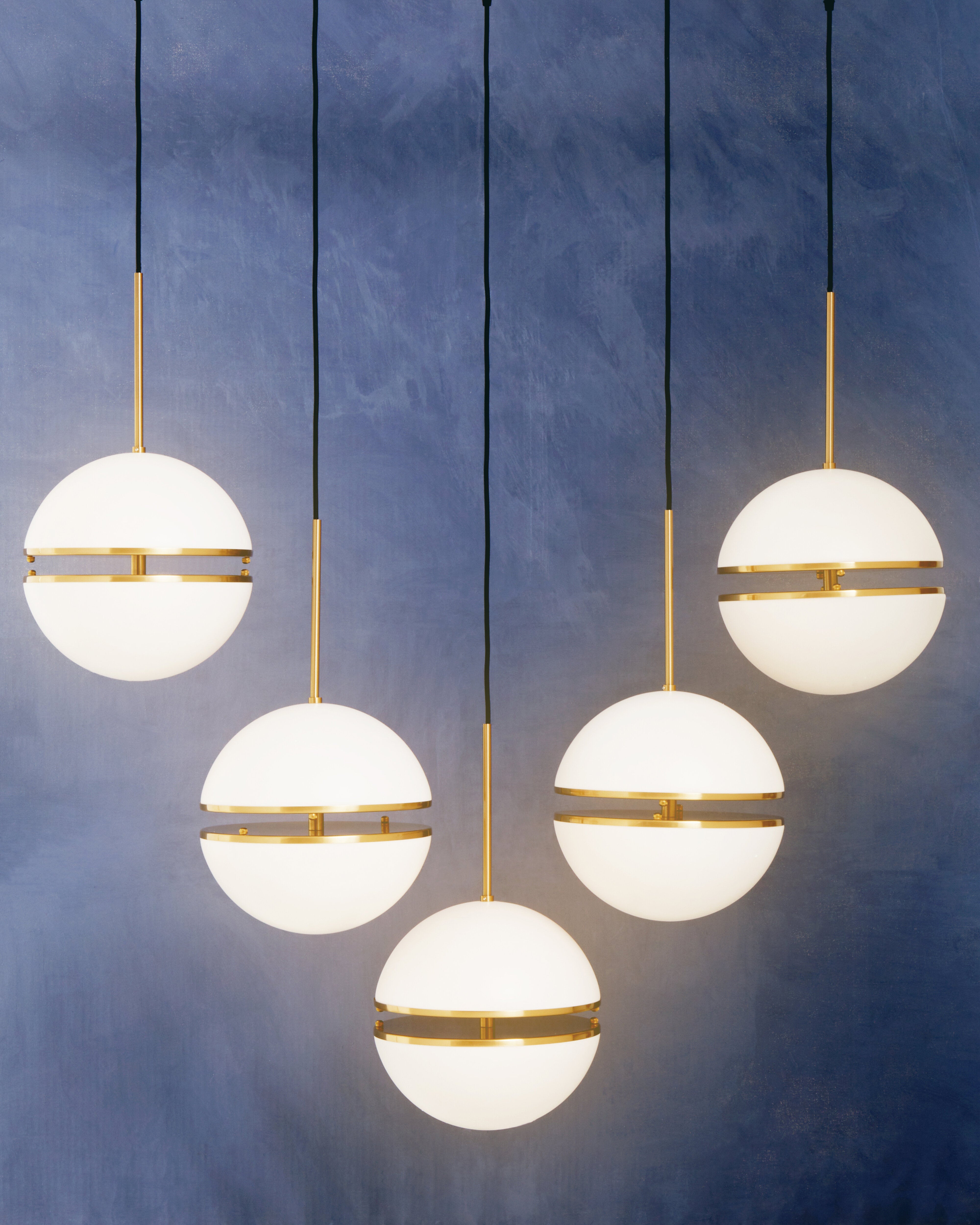 Abira Five Ball Brass Pendant Light