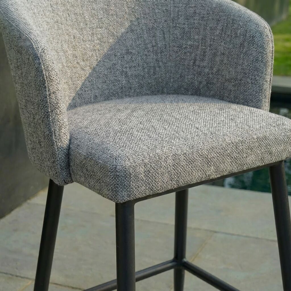 Fabric Zen Small Bar Stool - Zinc Grey
