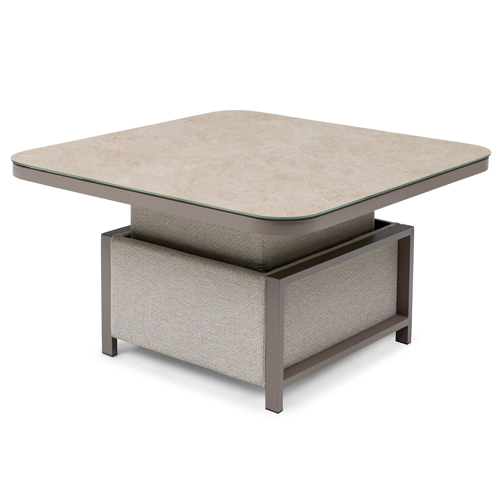 Pulse Deluxe Square Corner Dining Set with Rising Table - Latte