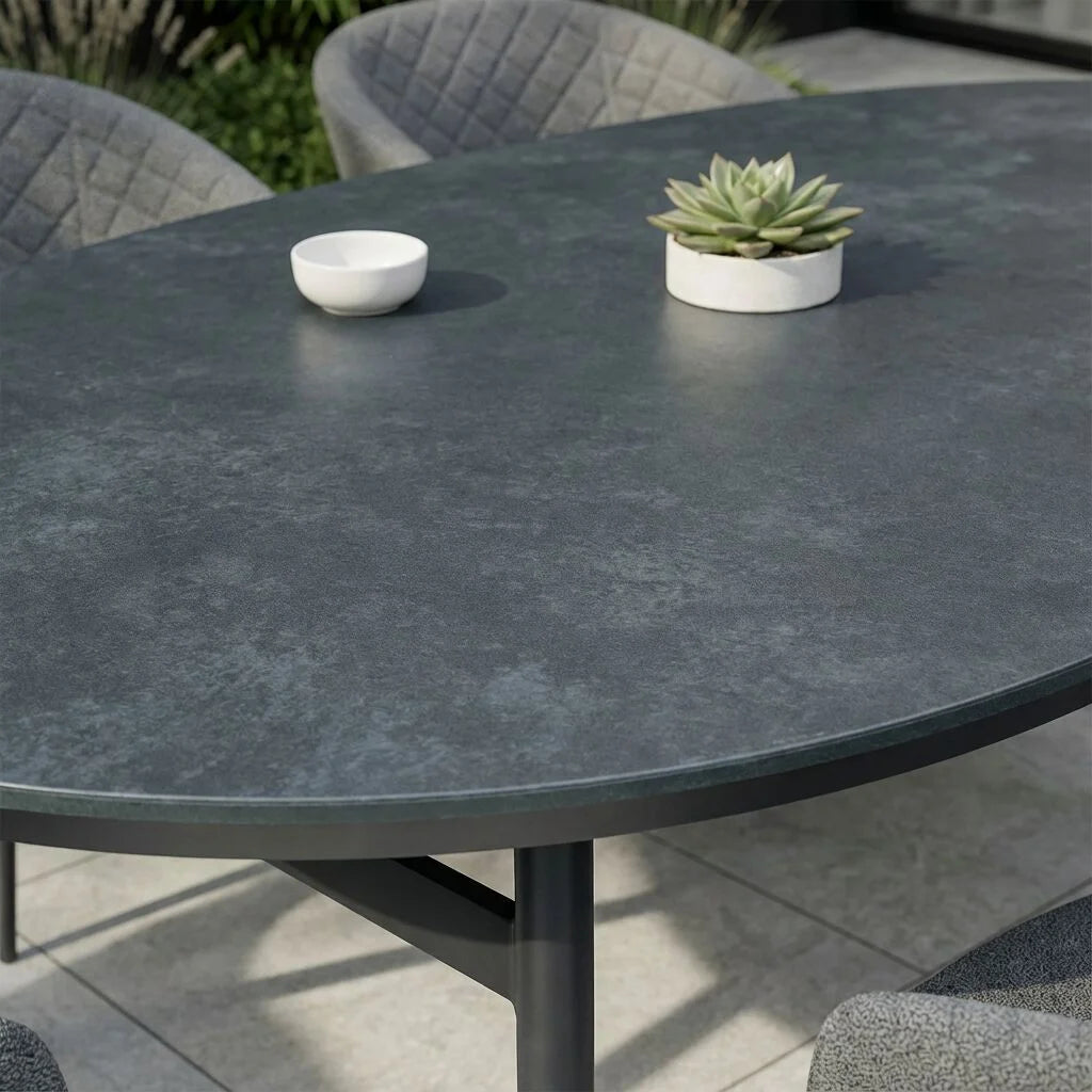 Ambition 6 Seater Oval Dining Set - Zinc Grey