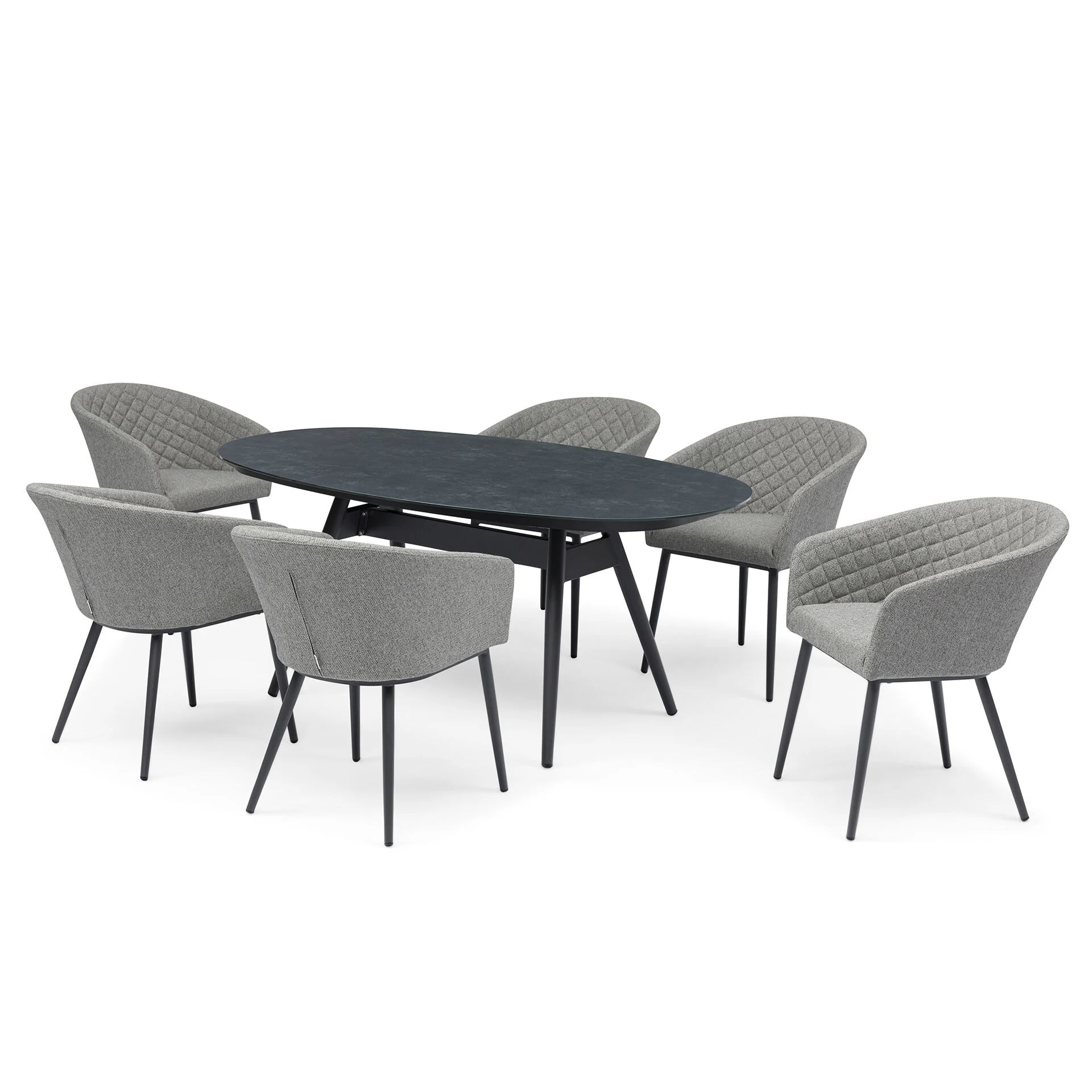Ambition 6 Seater Oval Dining Set - Zinc Grey