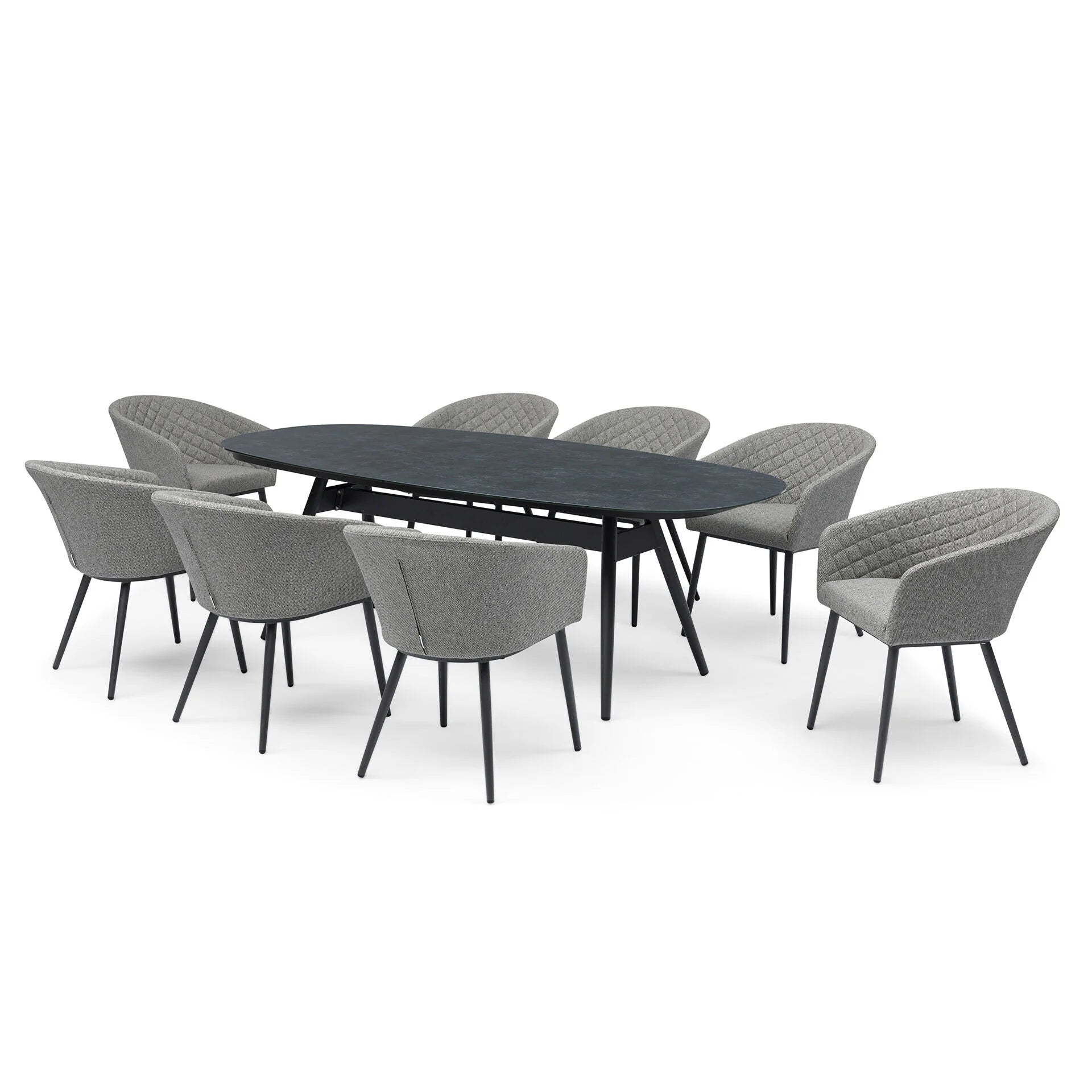 Ambition 8 Seater Oval Dining Set - Zinc Grey