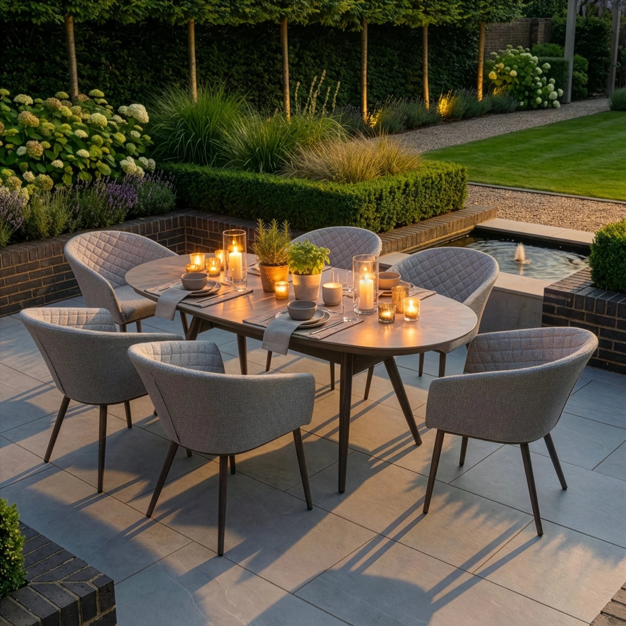 Ambition 6 Seater Oval Dining Set - Latte