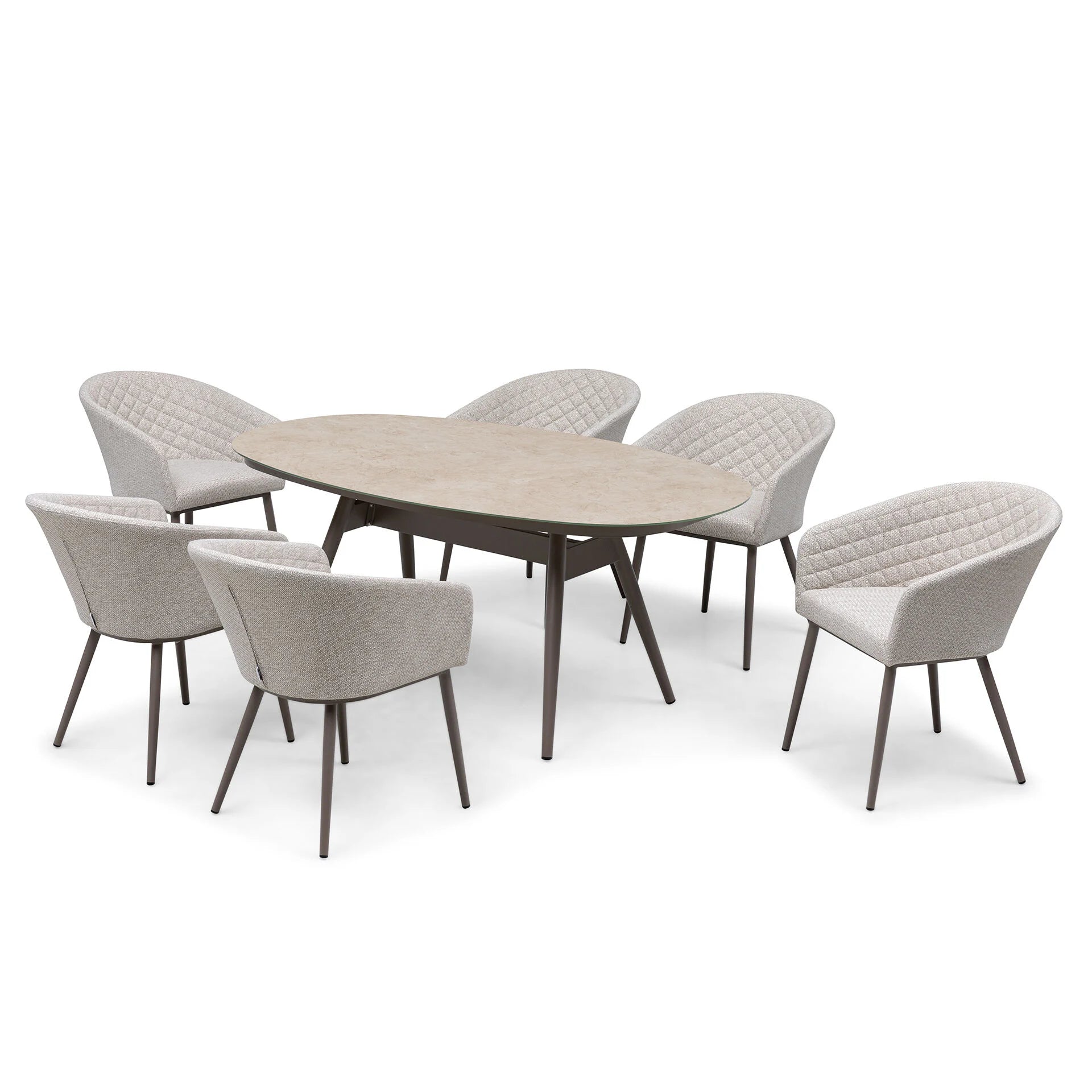 Ambition 6 Seater Oval Dining Set - Latte