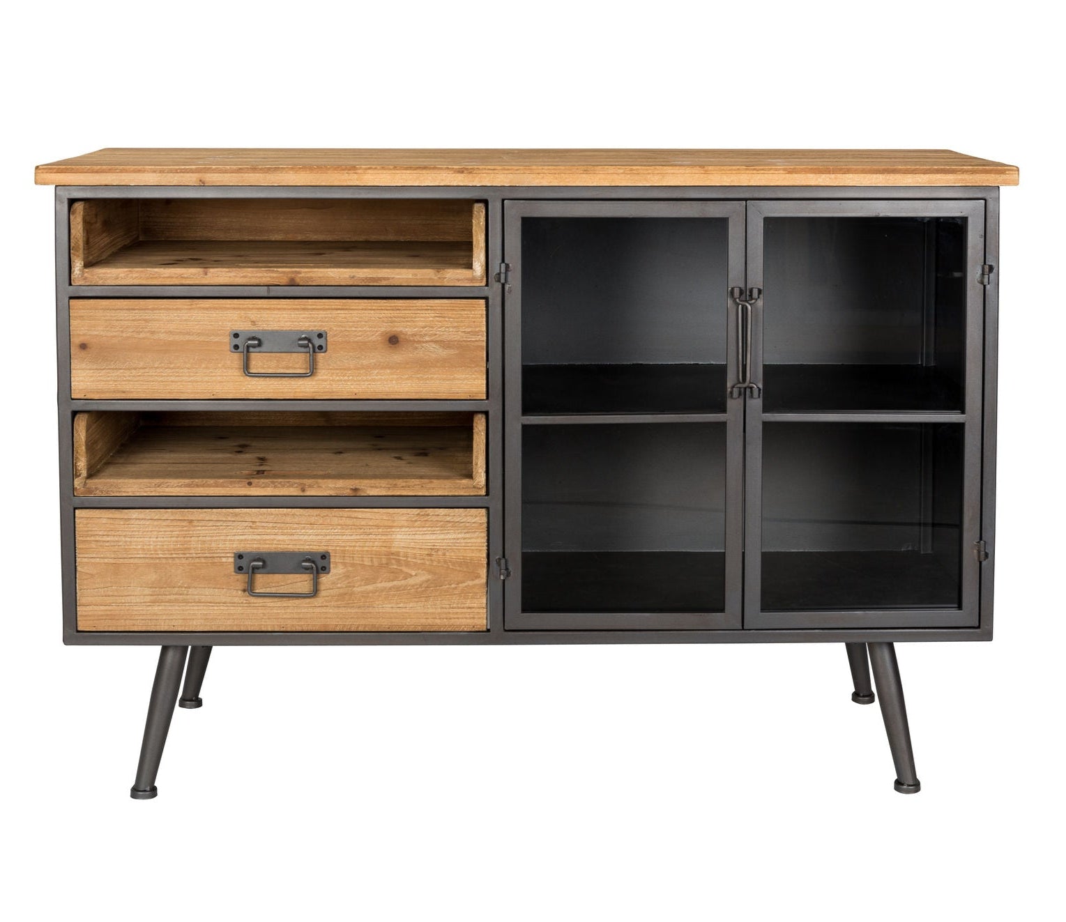 Damian Natural Fir Wood & Metal Sideboard