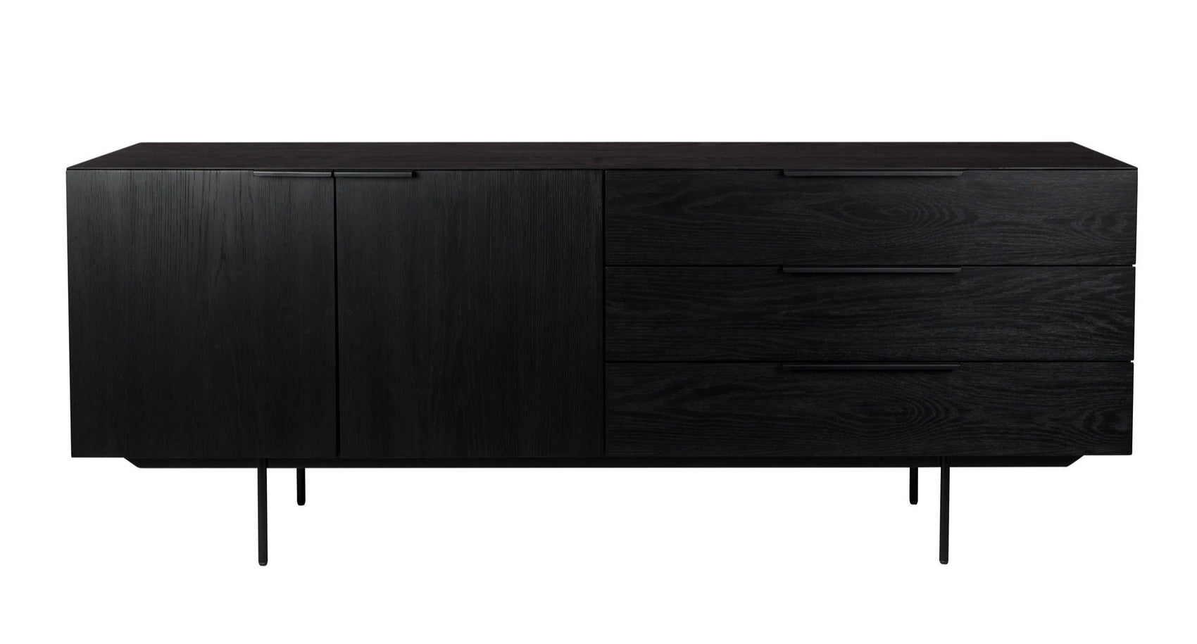Zuiver Travis Black Oak Wood Sideboard