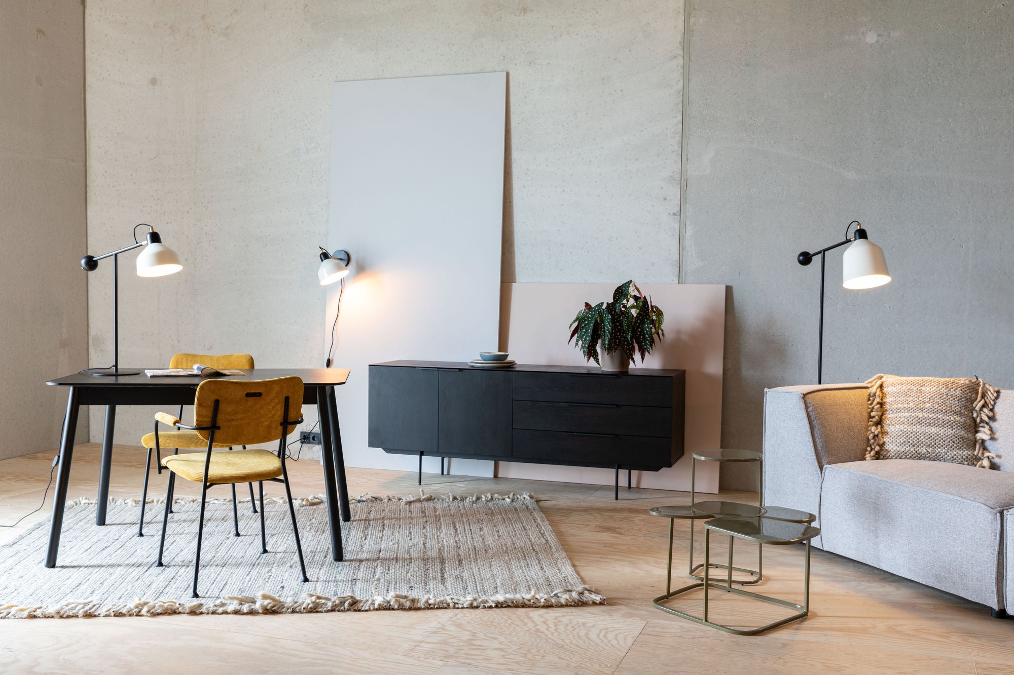 Zuiver Travis Black Oak Wood Sideboard