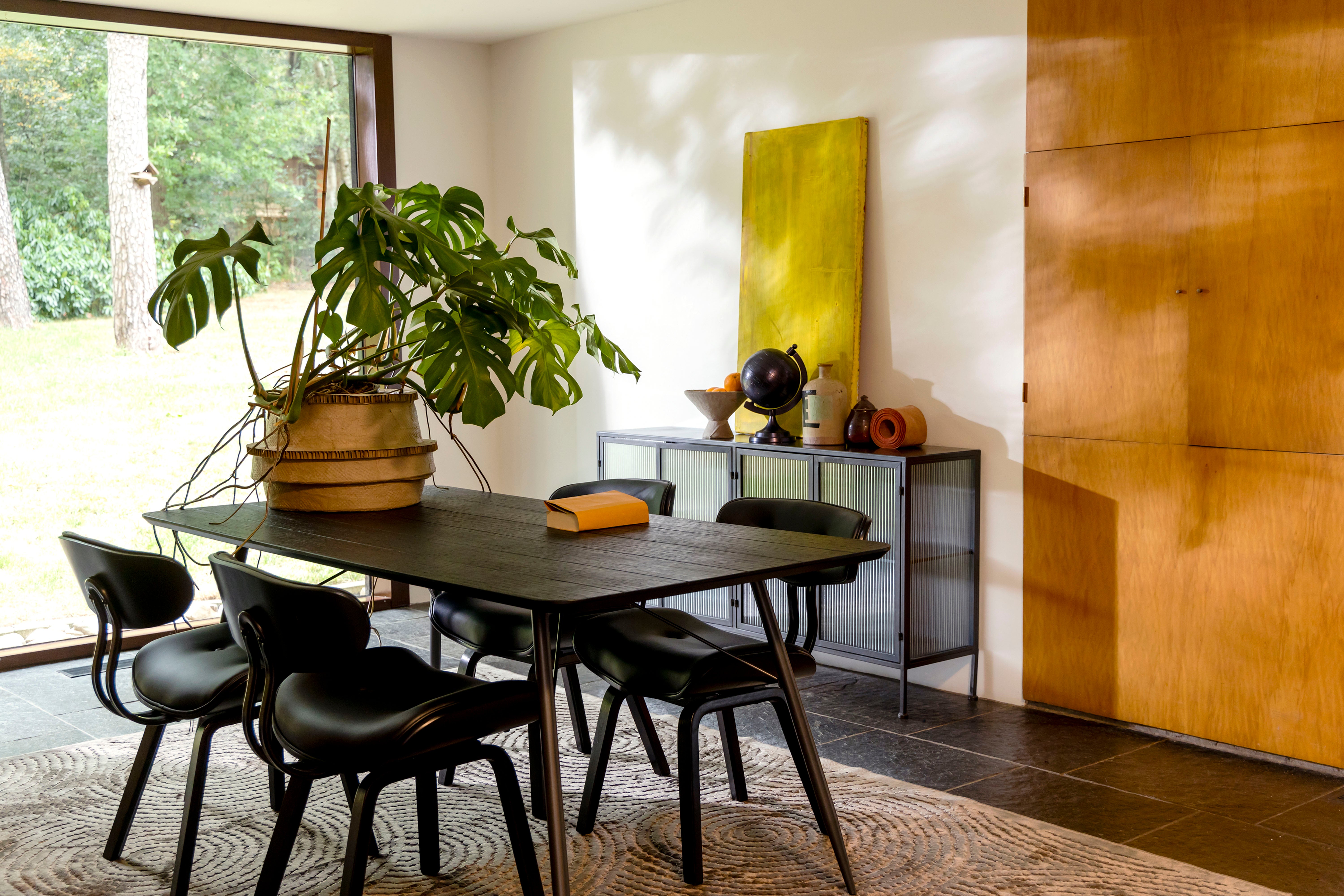 Dutchbone Boli Black Steel & Ribbed Glass Sideboard Large