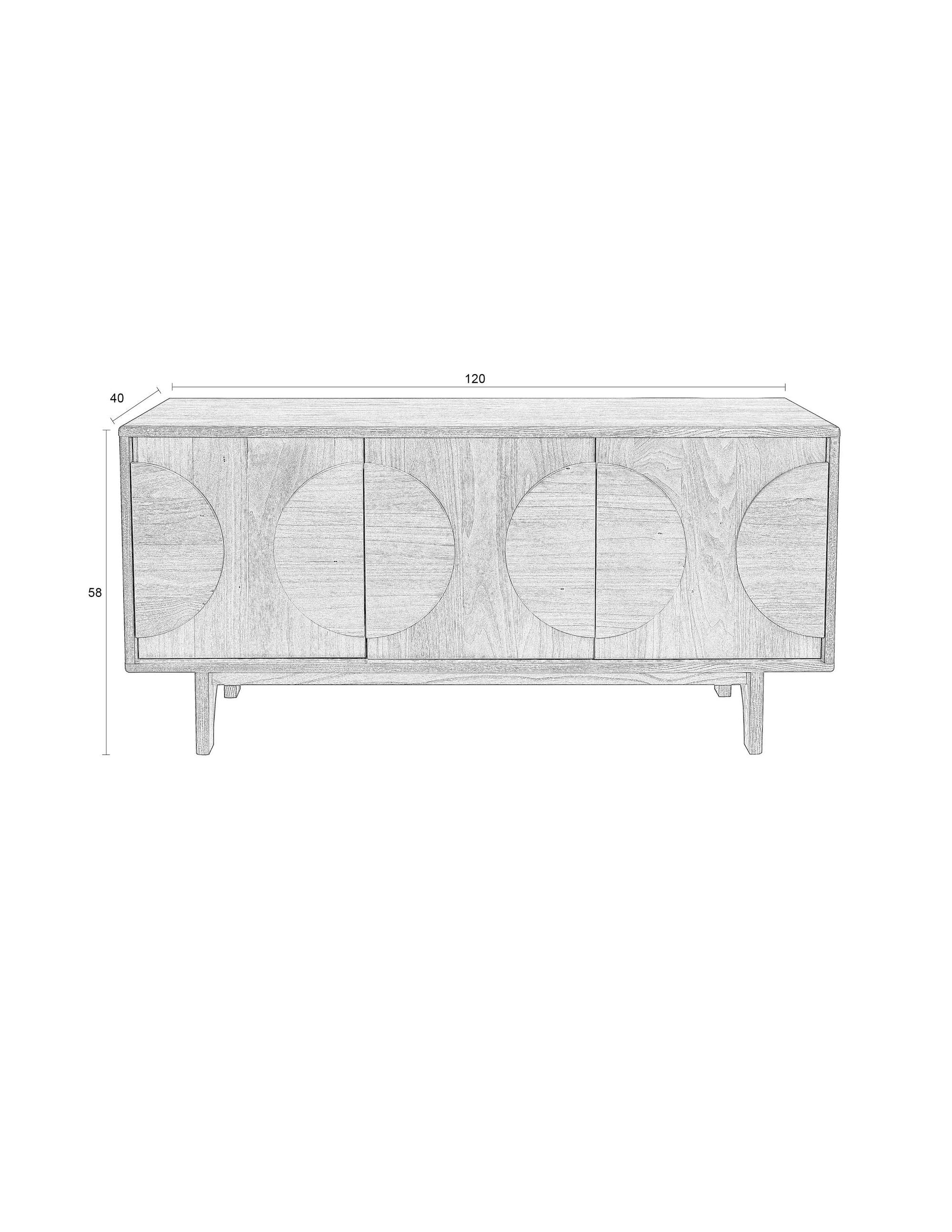 Zuiver Groove Walnut Wood Sideboard | 3 Doors