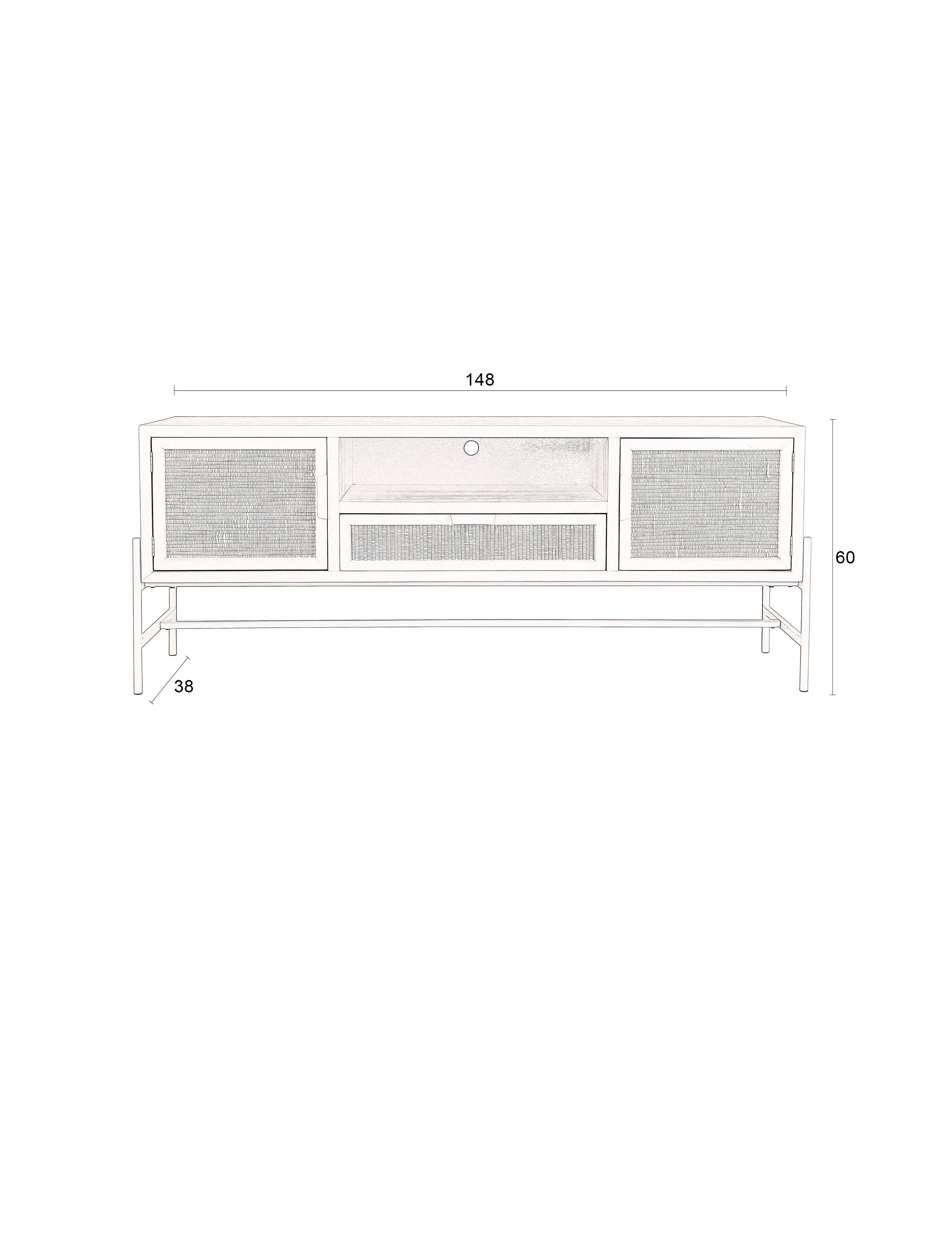 Dutchbone Yasu Natural Chinese Fir Wood TV Unit
