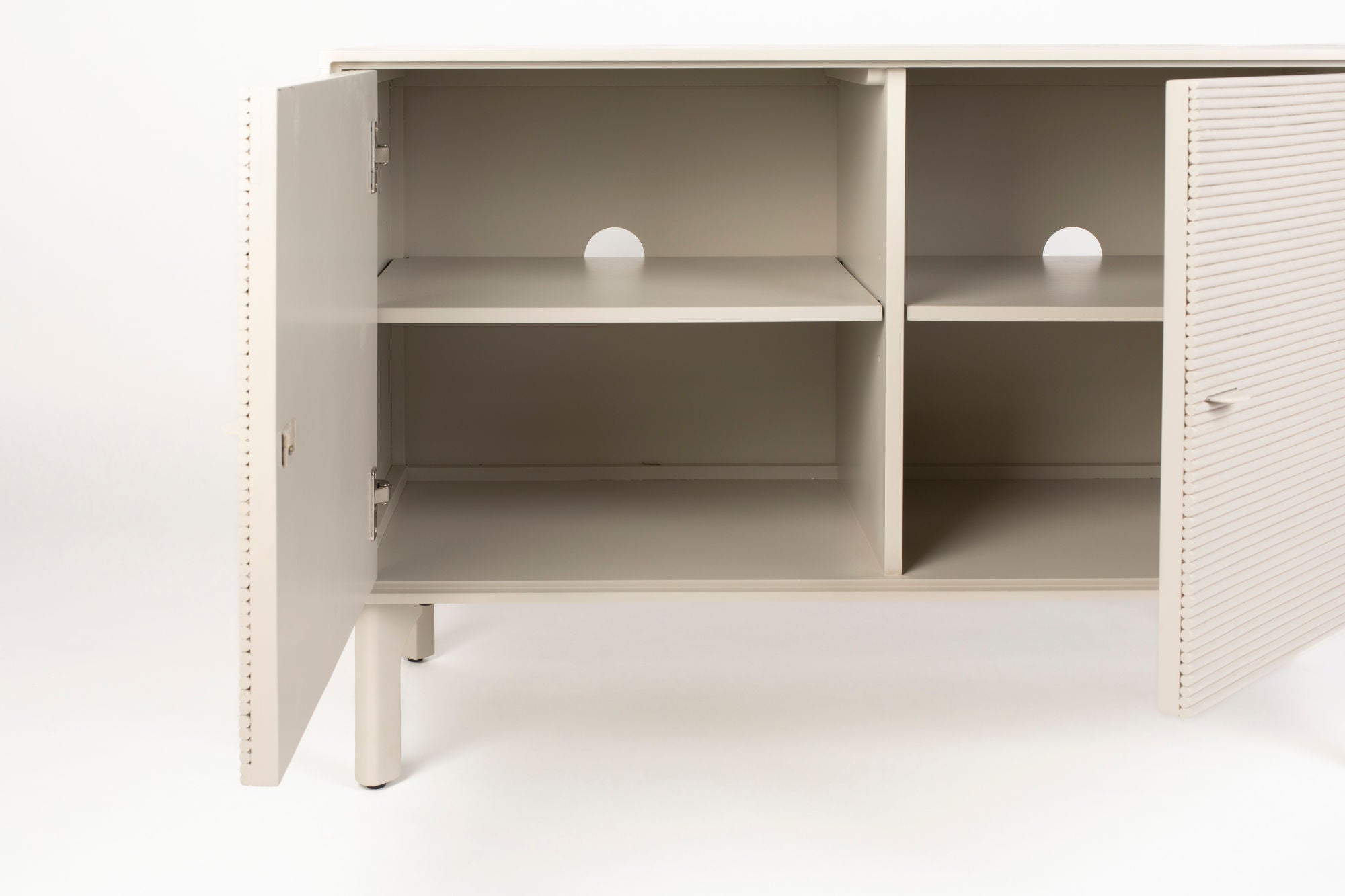 Zuiver Morning Grey Ribbed Acacia Wood Sideboard