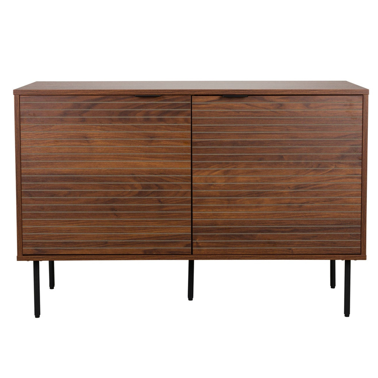 Stripes Walnut Brown Wood Sideboard