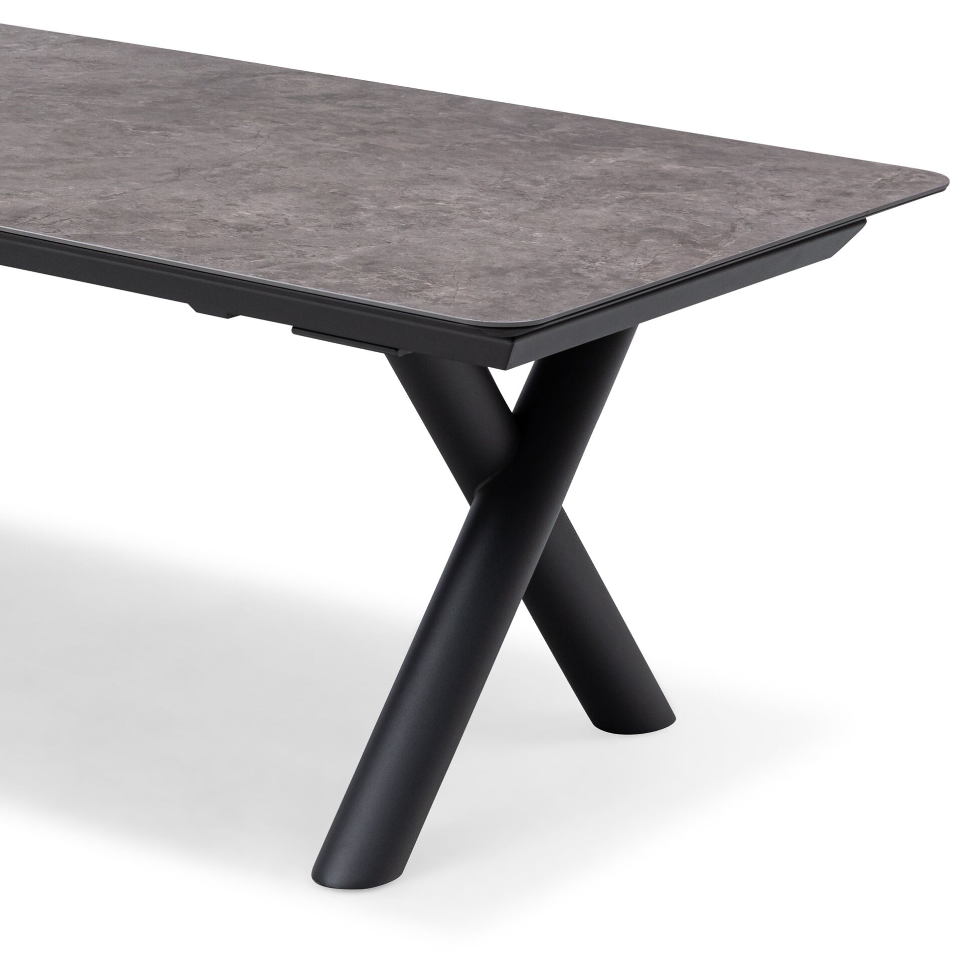 Maxim 8 - 12 Seater Extending Dining Table - Charcoal with Ambition Chairs - Zinc Grey