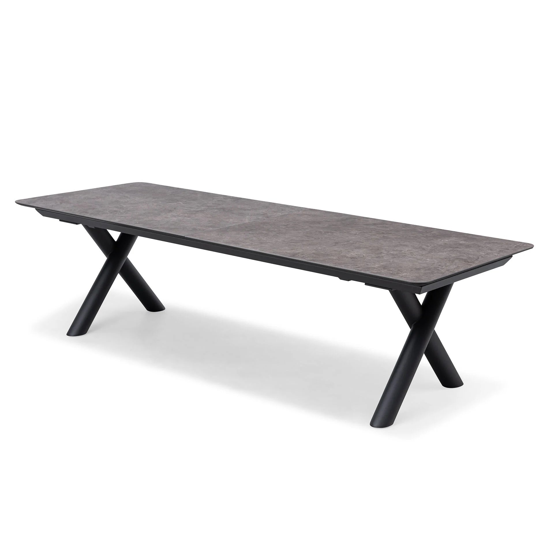 Maxim 8 - 12 Seater Extending Dining Table - Charcoal with Ambition Chairs - Zinc Grey