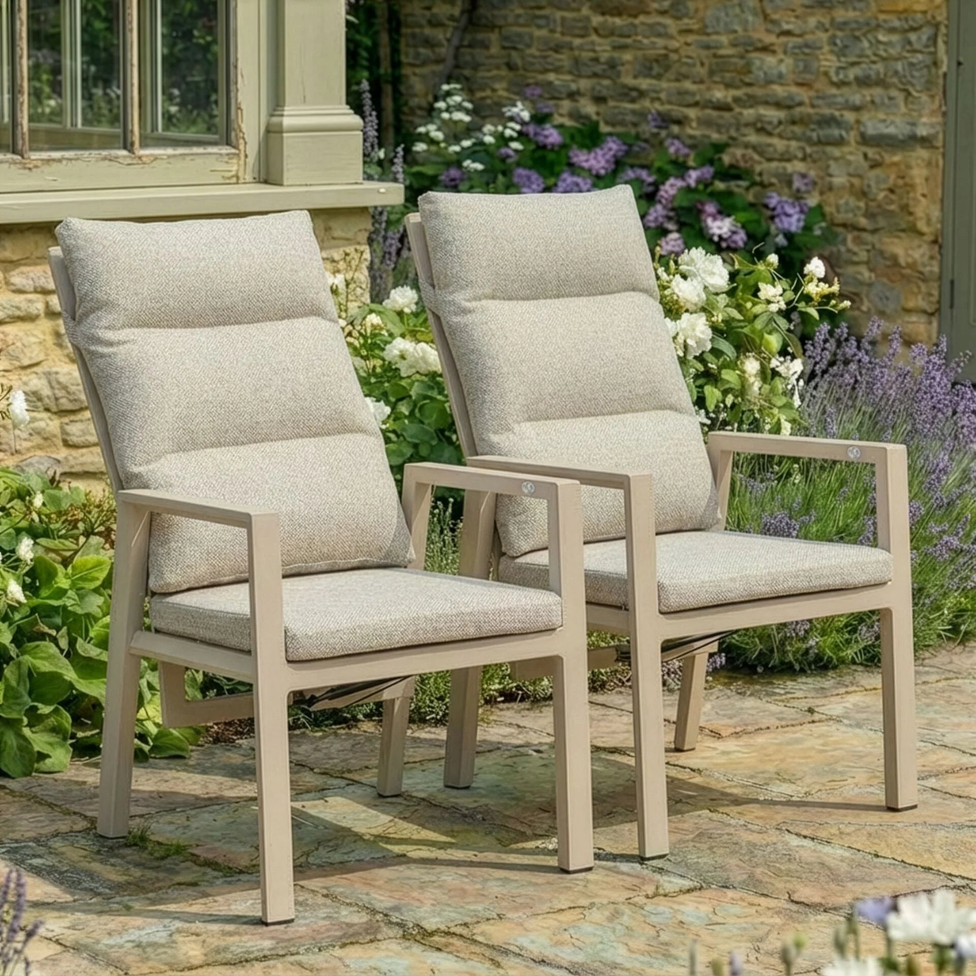 Valencia Reclining Set of 2 Dining Chairs - Latte