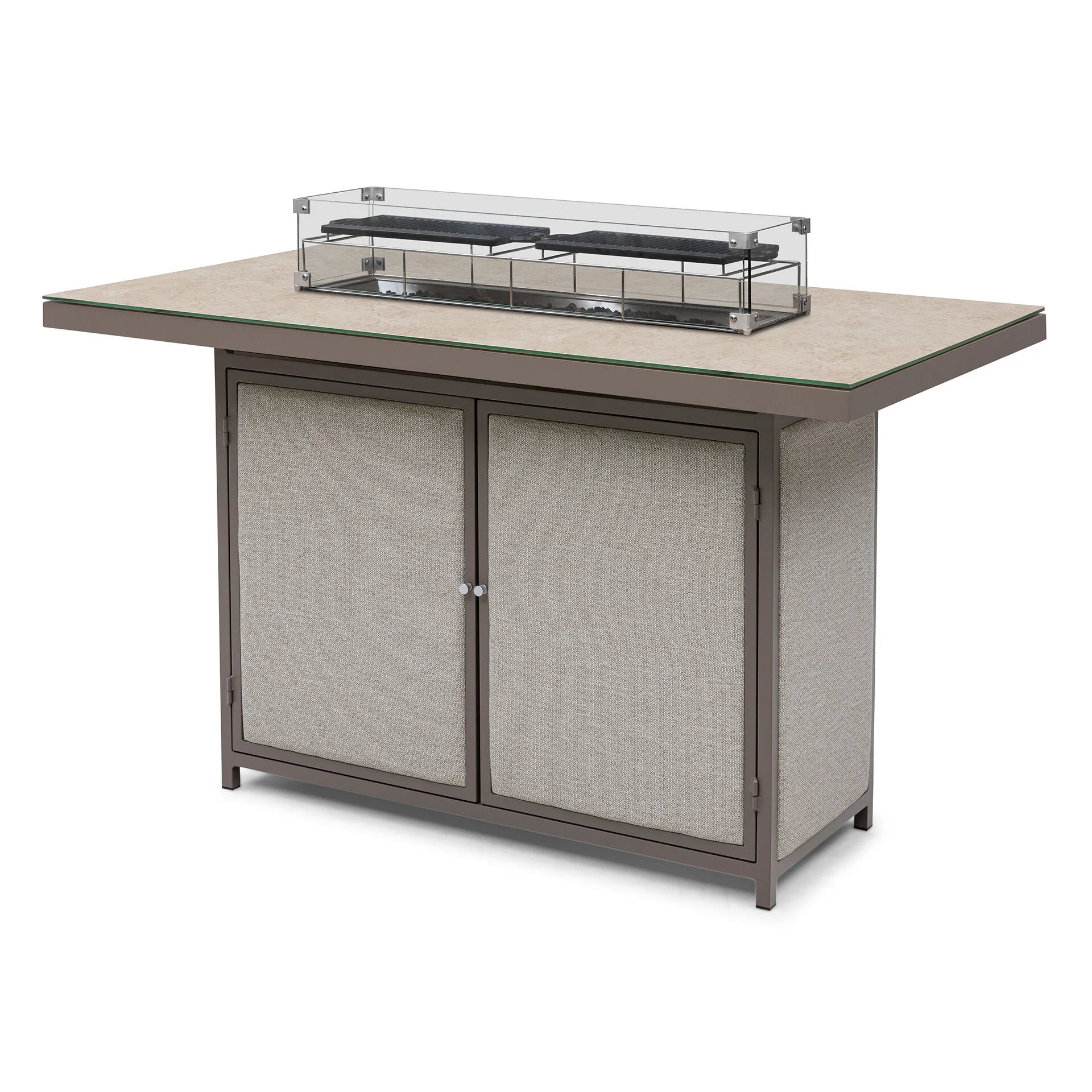 Regal 8 Seater Rectangular Fire Pit Bar Set - Latte