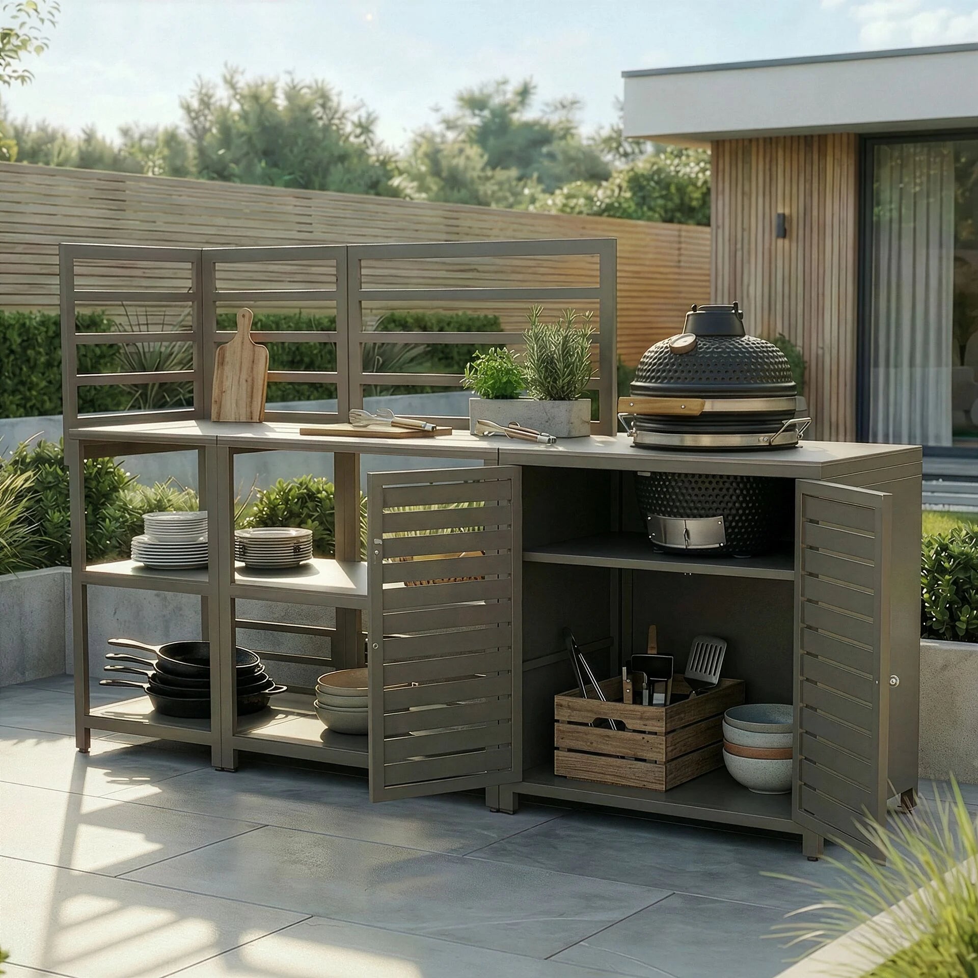 Napoli Outdoor Kitchen 3Pc Set with Kamado