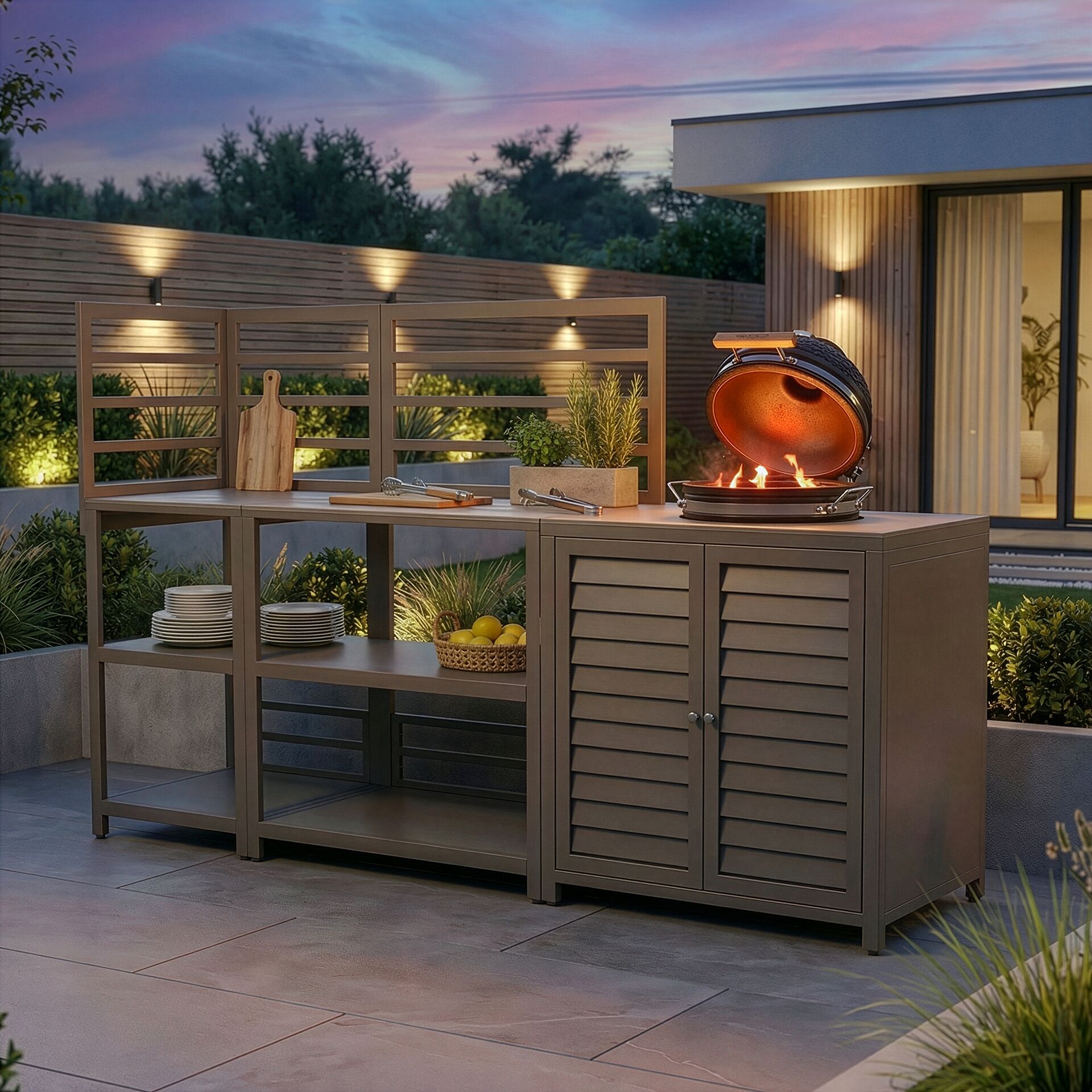 Napoli Outdoor Kitchen 3Pc Set with Kamado