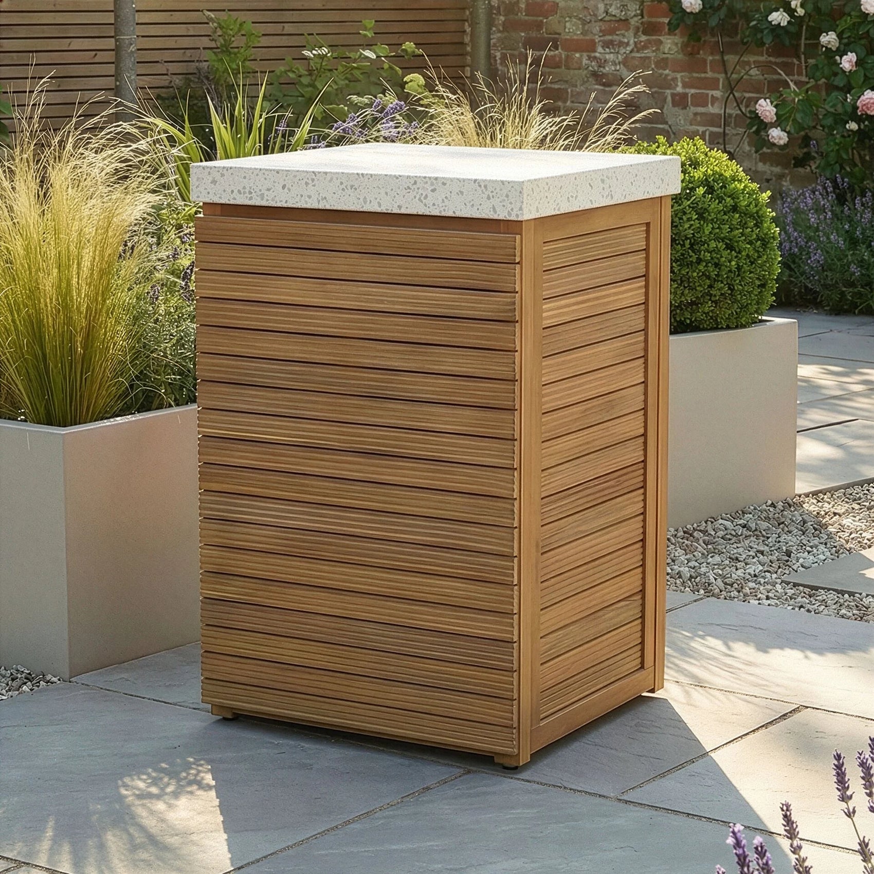 Antigua Outdoor Kitchen Single Unit 60x60x90 - Acacia Wood