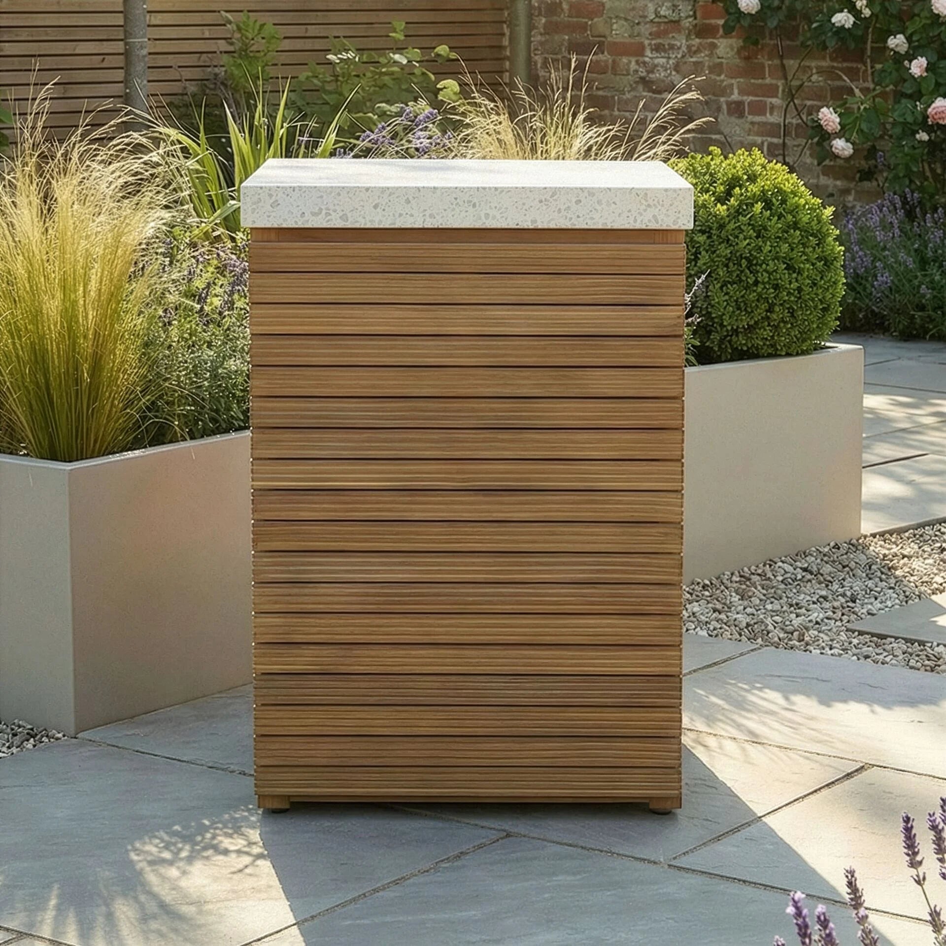 Antigua Outdoor Kitchen Single Unit 60x60x90 - Acacia Wood