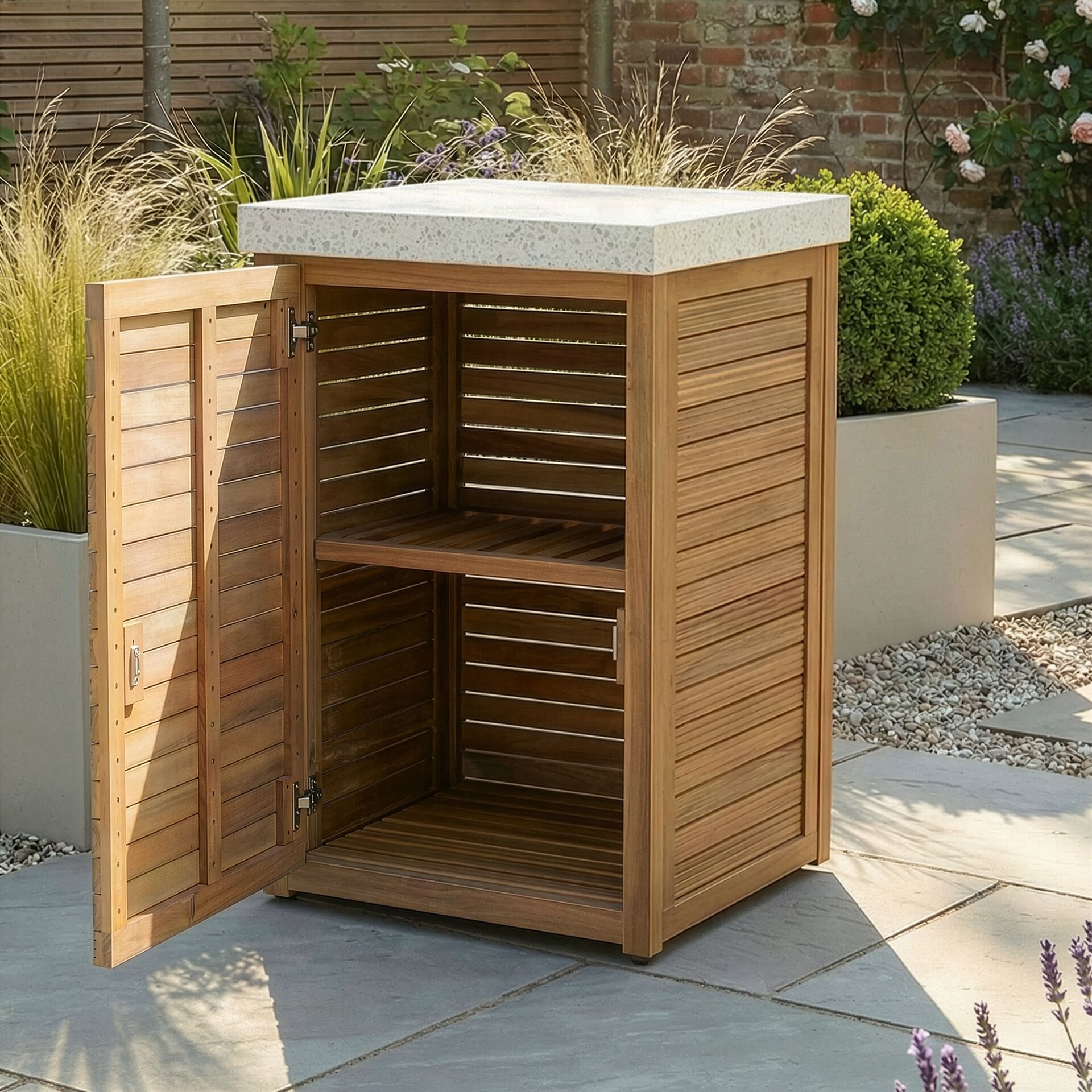 Antigua Outdoor Kitchen Single Unit 60x60x90 - Acacia Wood
