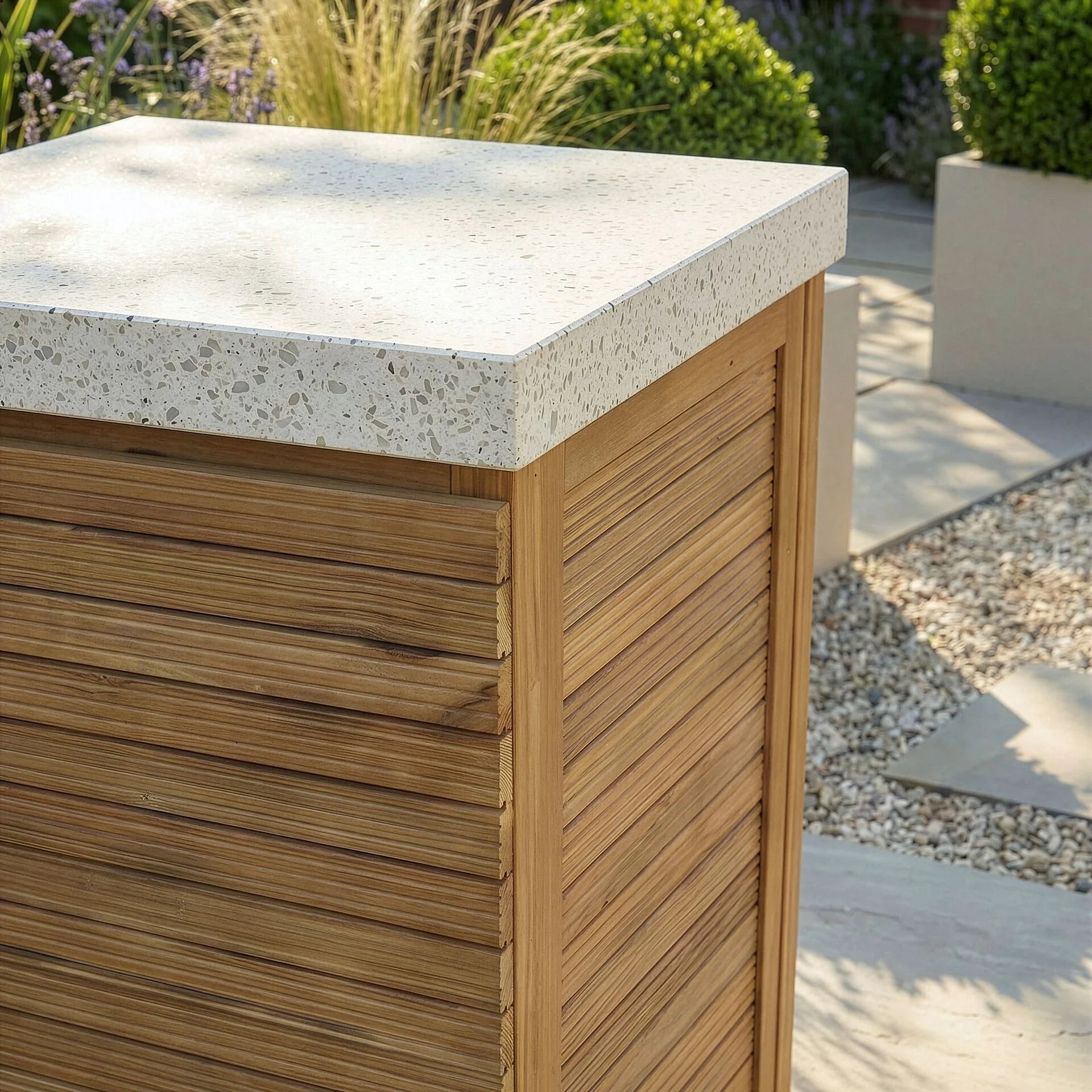 Antigua Outdoor Kitchen Single Unit 60x60x90 - Acacia Wood