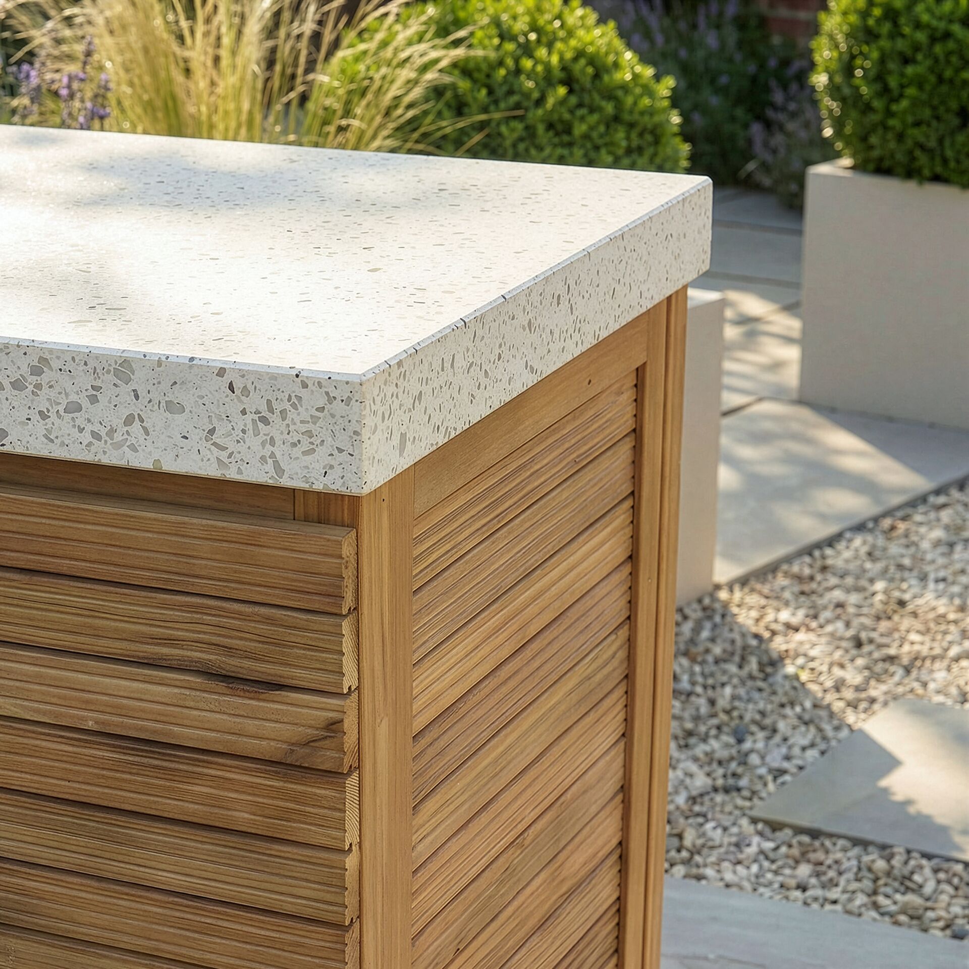Antigua Outdoor Kitchen Double Unit 120x60x90 - Acacia Wood