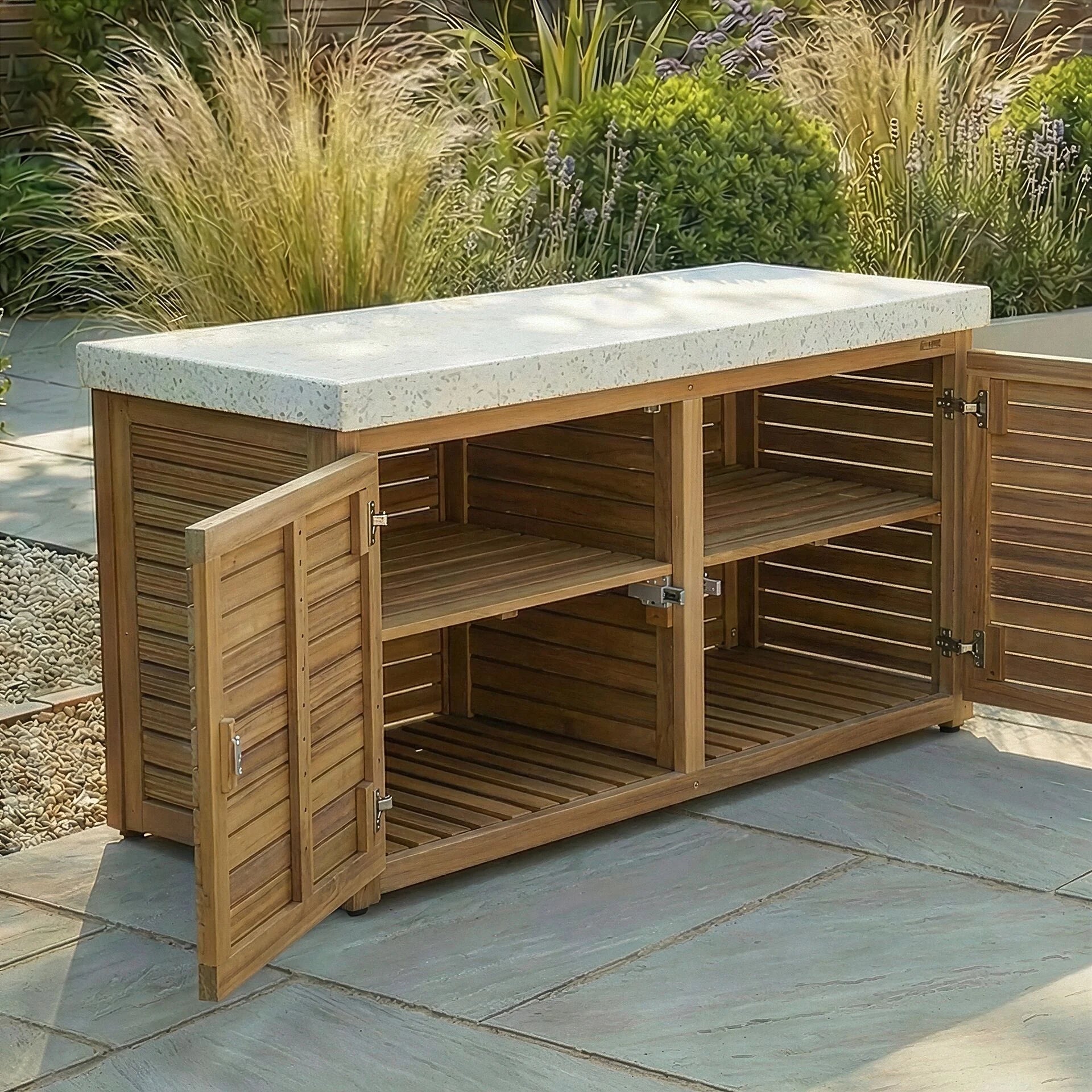 Antigua Outdoor Kitchen Grill Unit 120x60x65 - Acacia Wood