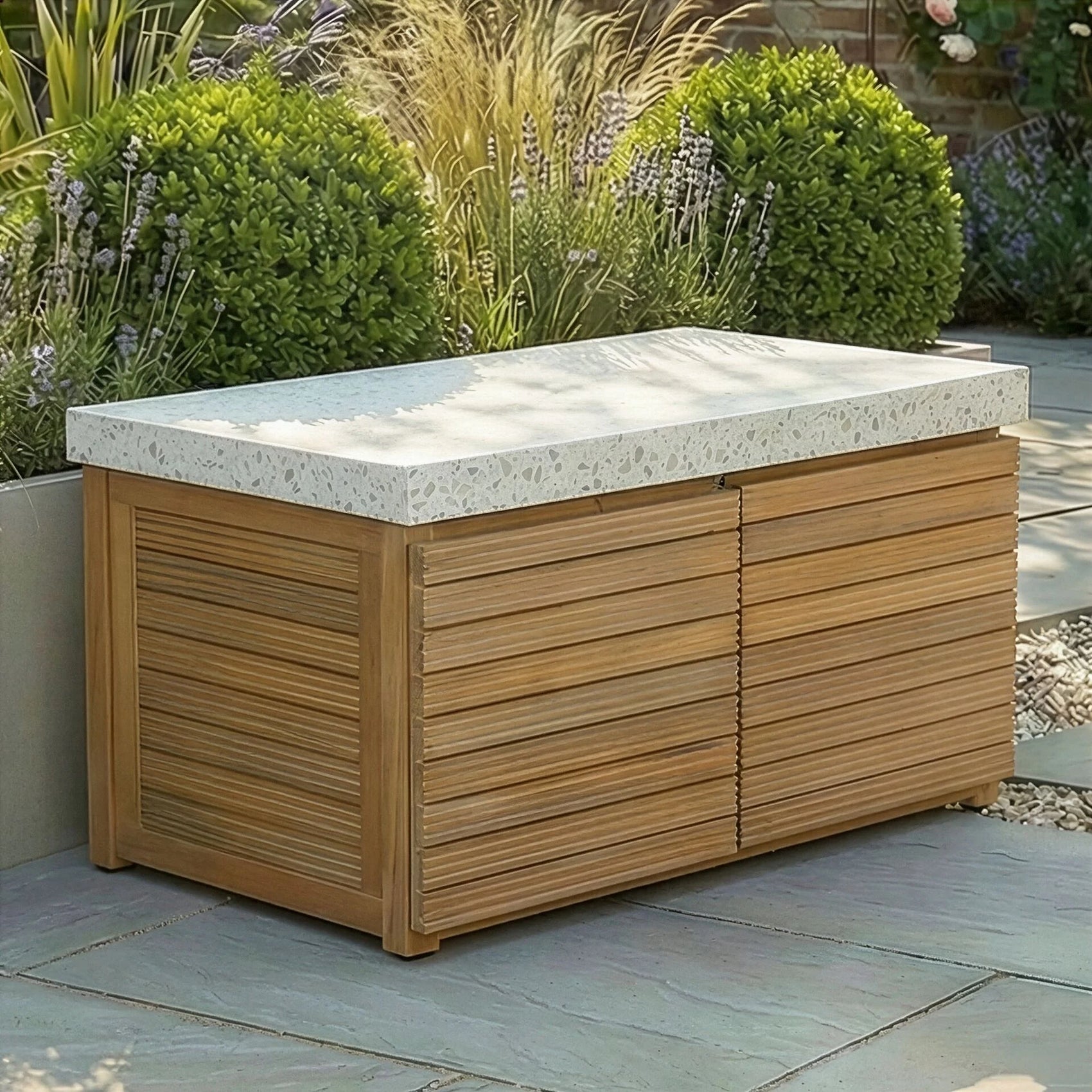 Antigua Outdoor Kitchen Kamado Unit 90x60x51 - Acacia Wood