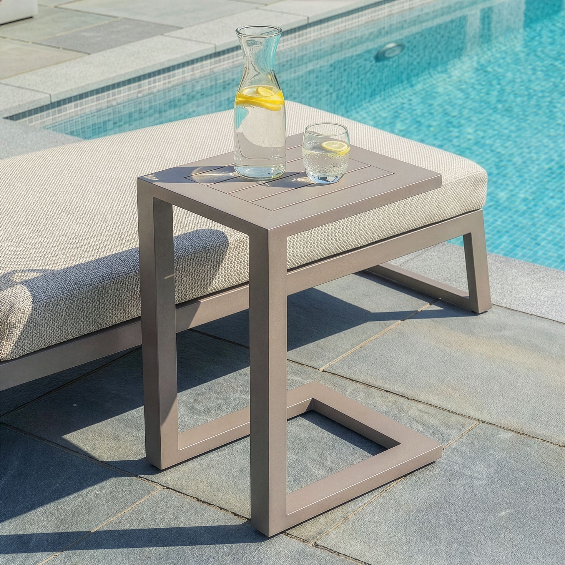 Aluminium Side Table - Café