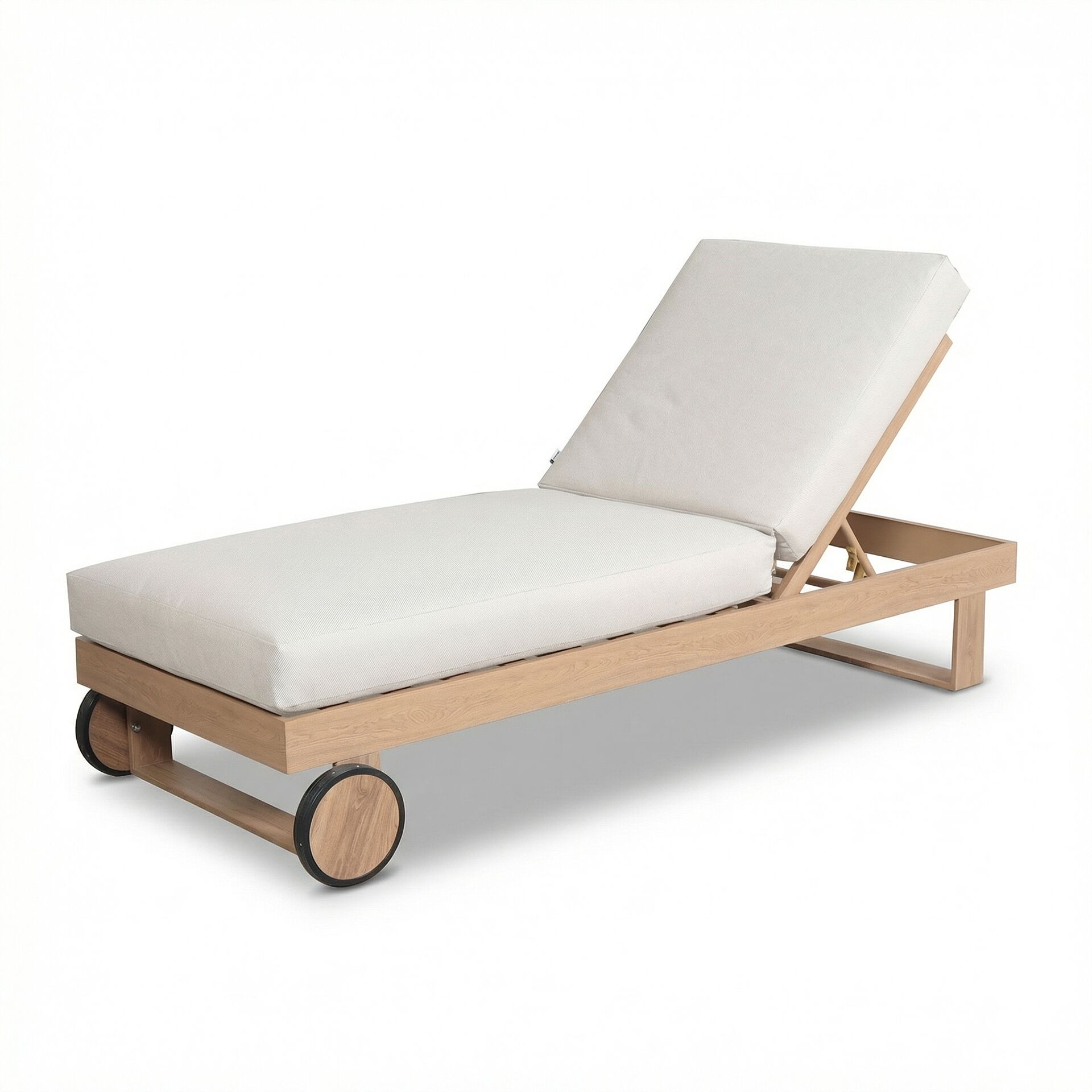 New York Single Sunlounger - Wood Effect