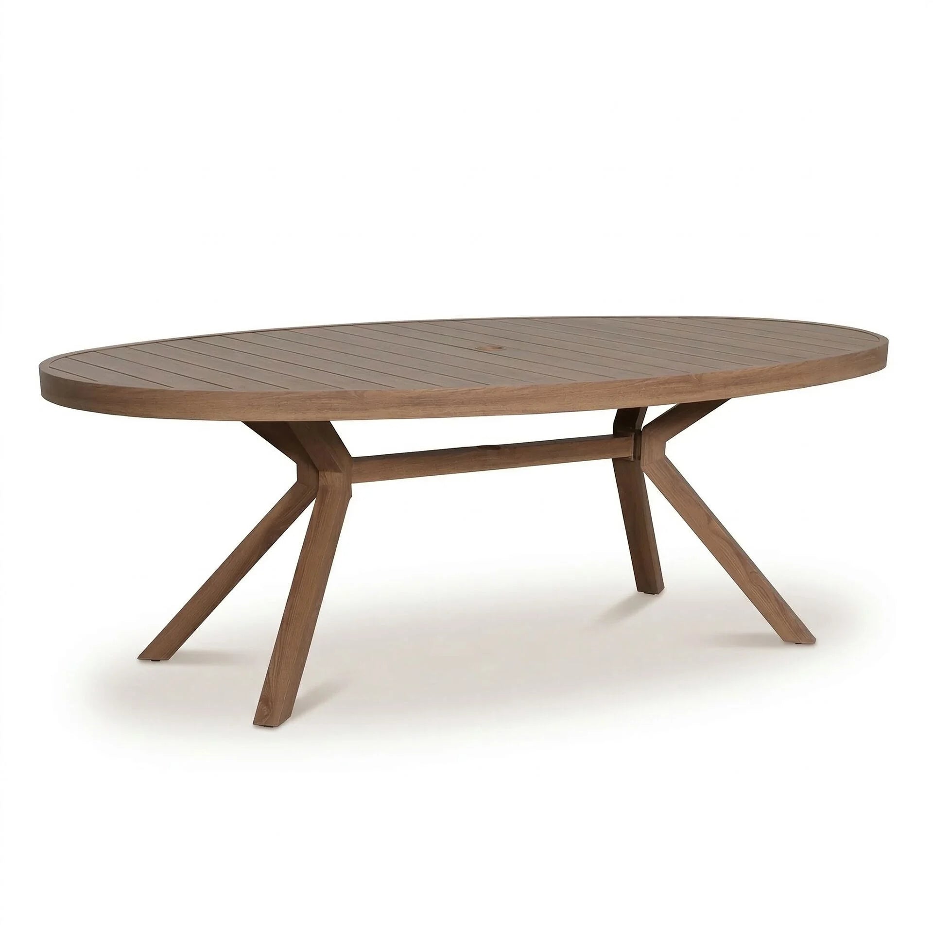 New York 8 Seater Oval Dining Set - Wood Effect