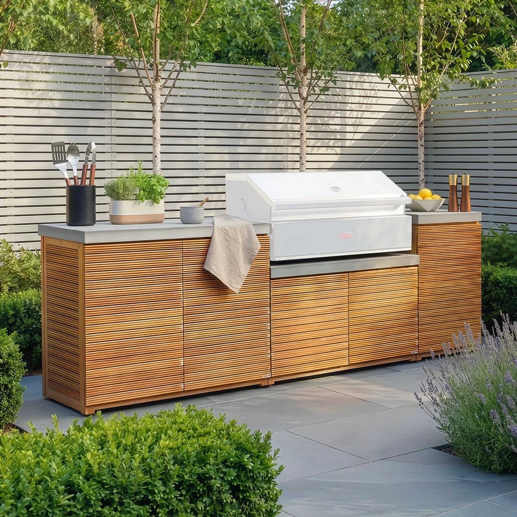 Bali Acacia Wood Outdoor Kitchen - Medium Configuration