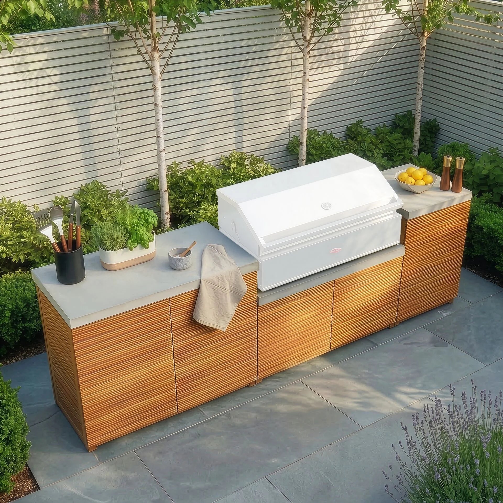 Bali Acacia Wood Outdoor Kitchen - Medium Configuration